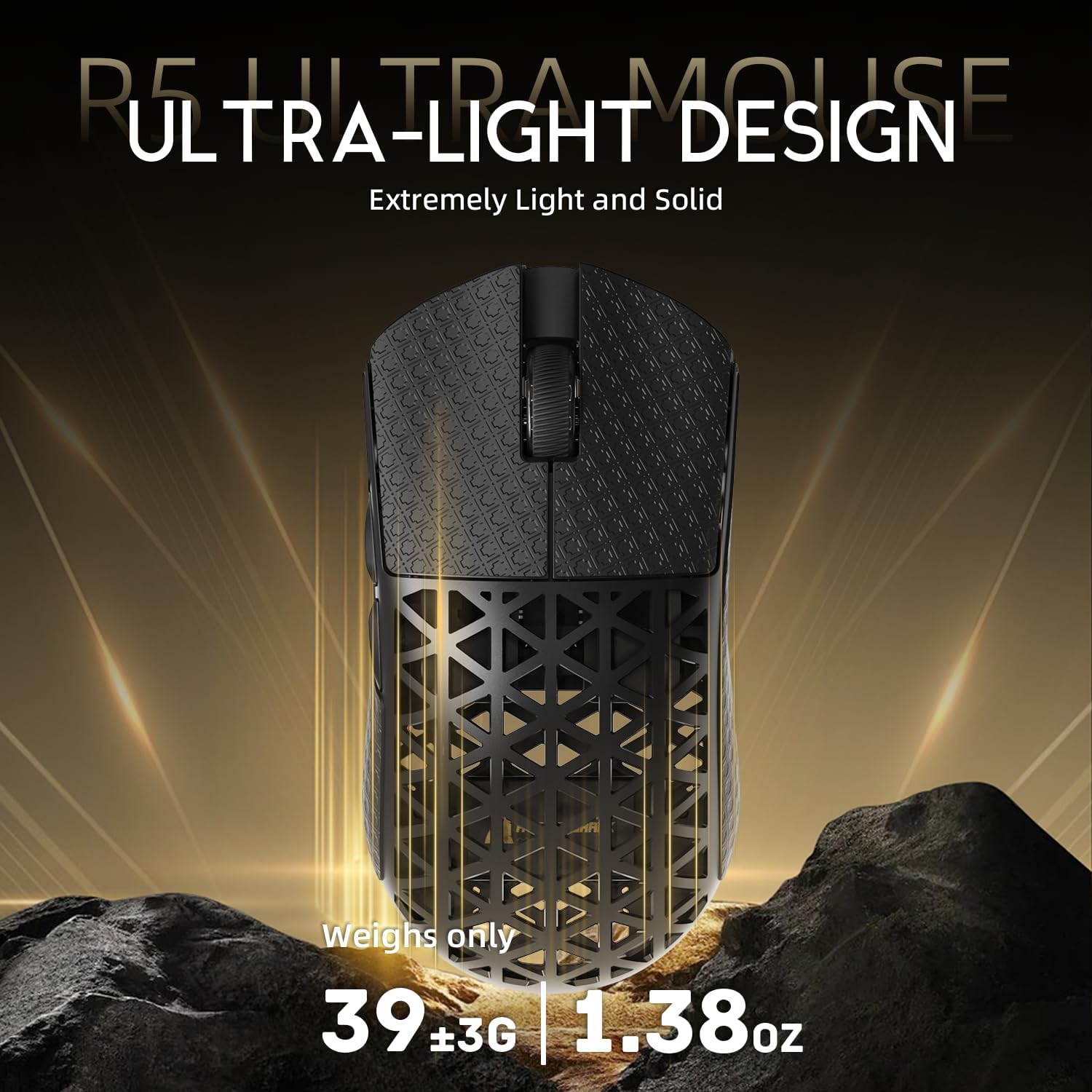 MOUSE GAMER ATTACK SHARK R5 ULTRA 8K CARBON FIBER INALÁMBRICO NEGRO - 3