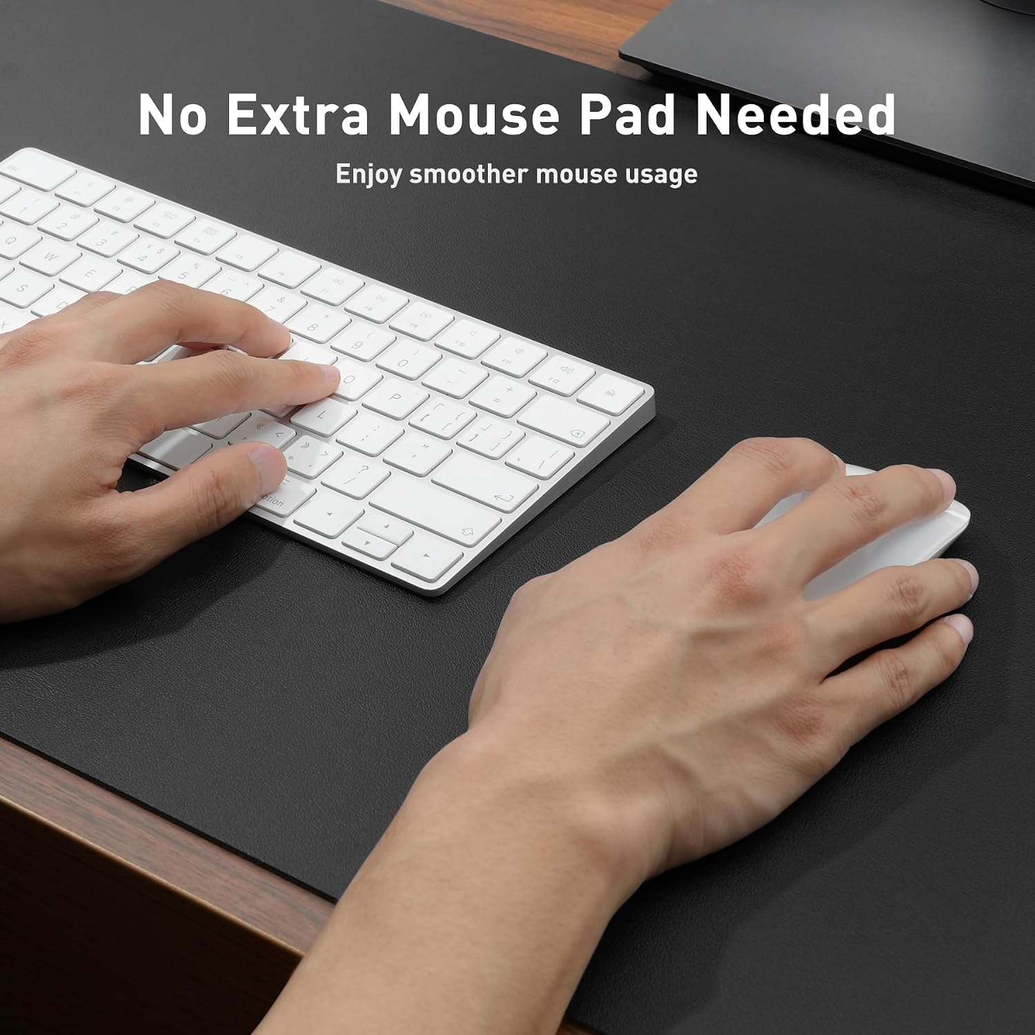 MOUSE PAD AOTHIA PROTECTOR DE ESCRITORIO DE CUERO PU IMPERMEABLE 60X35 CM NEGRO - 4
