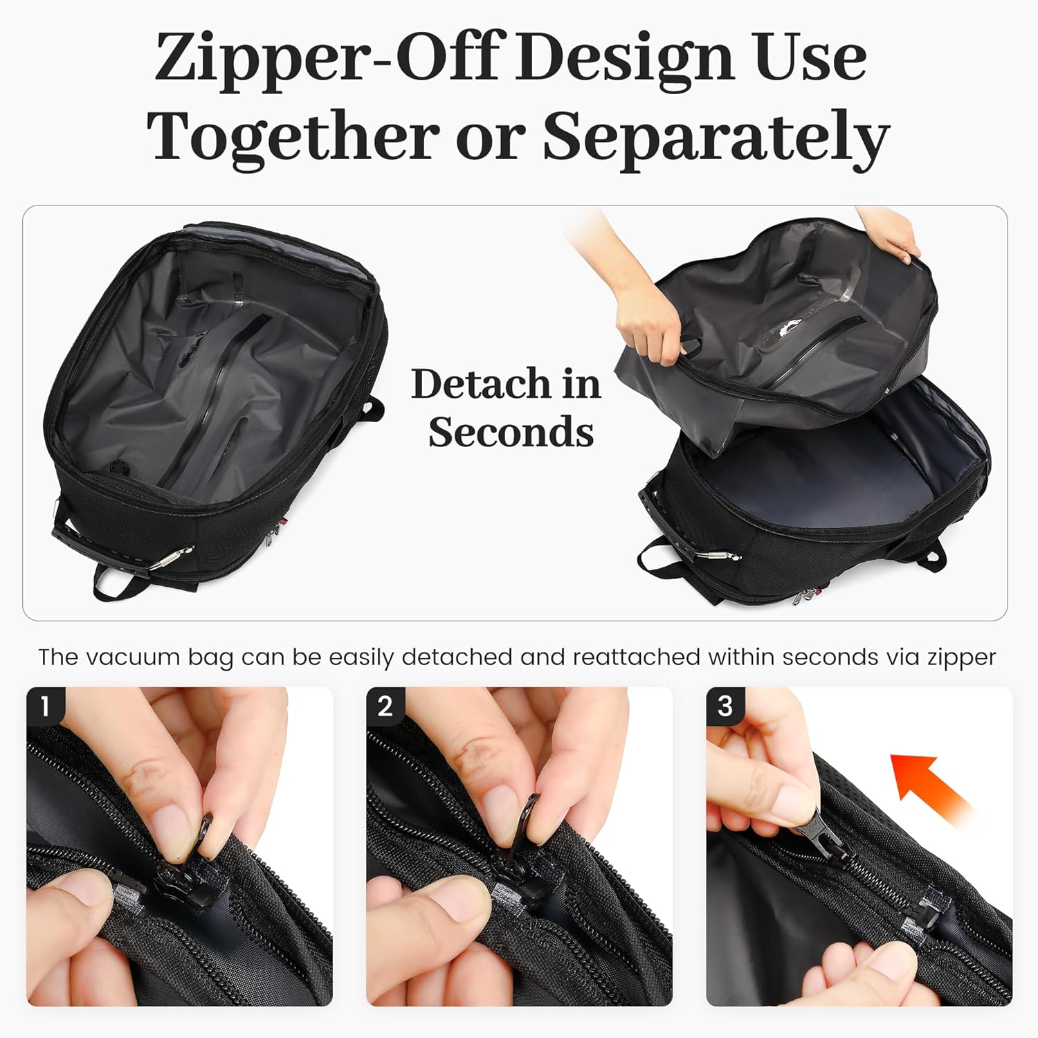 MOCHILA DE VIAJE BOAVAN CON BOLSA DE COMPRESIÓN AL VACÍO DESMONTABLE 55L IMPERMEABLE - 2