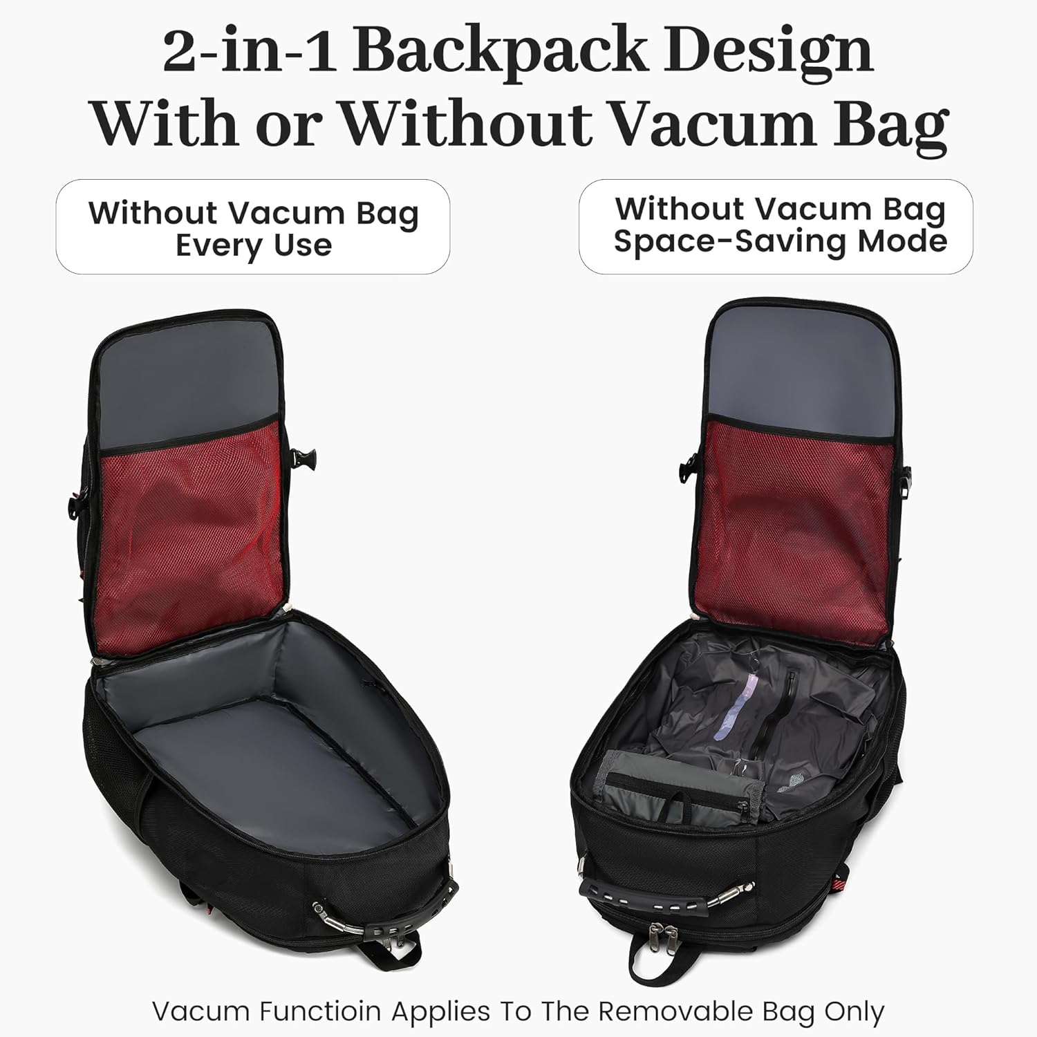 MOCHILA DE VIAJE BOAVAN CON BOLSA DE COMPRESIÓN AL VACÍO DESMONTABLE 55L IMPERMEABLE - 3