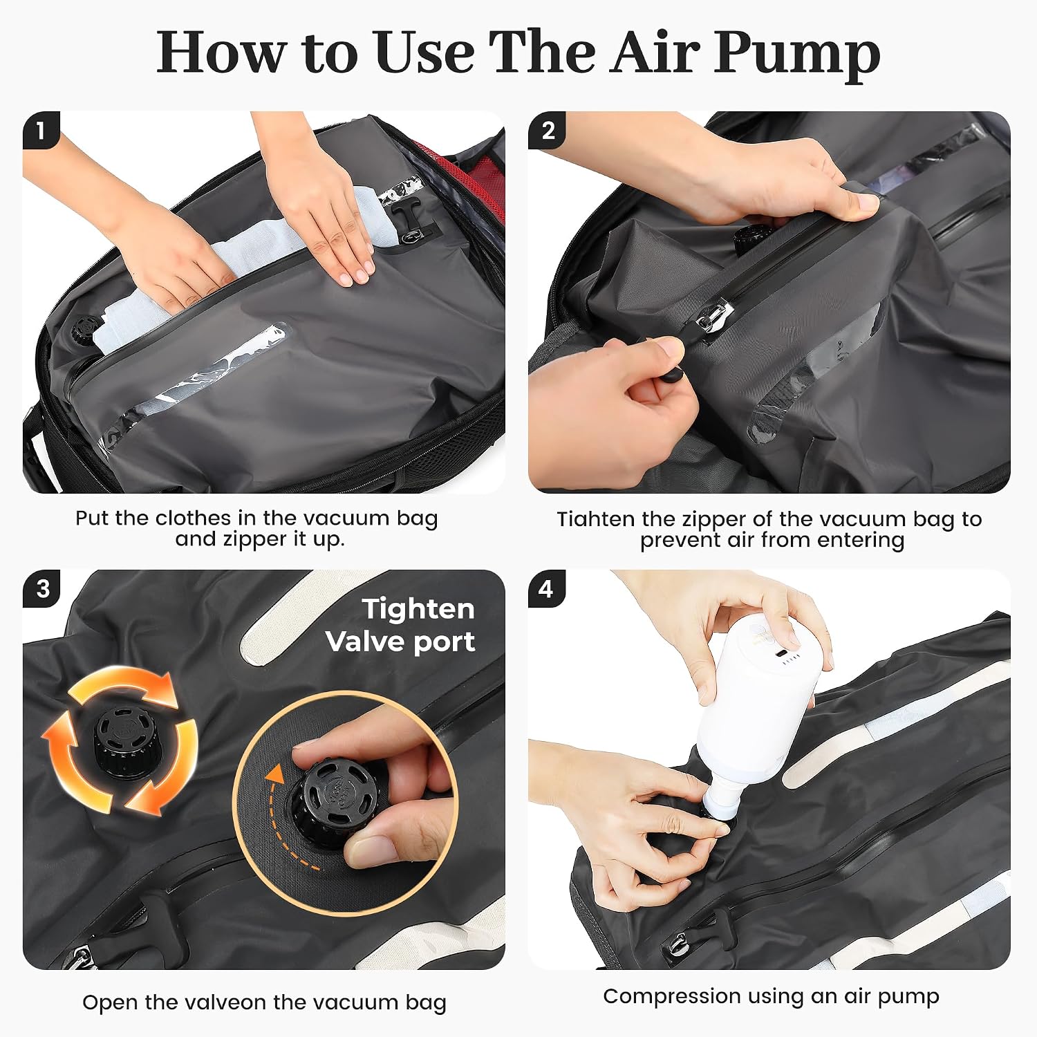 MOCHILA DE VIAJE BOAVAN CON BOLSA DE COMPRESIÓN AL VACÍO DESMONTABLE 55L IMPERMEABLE - 5