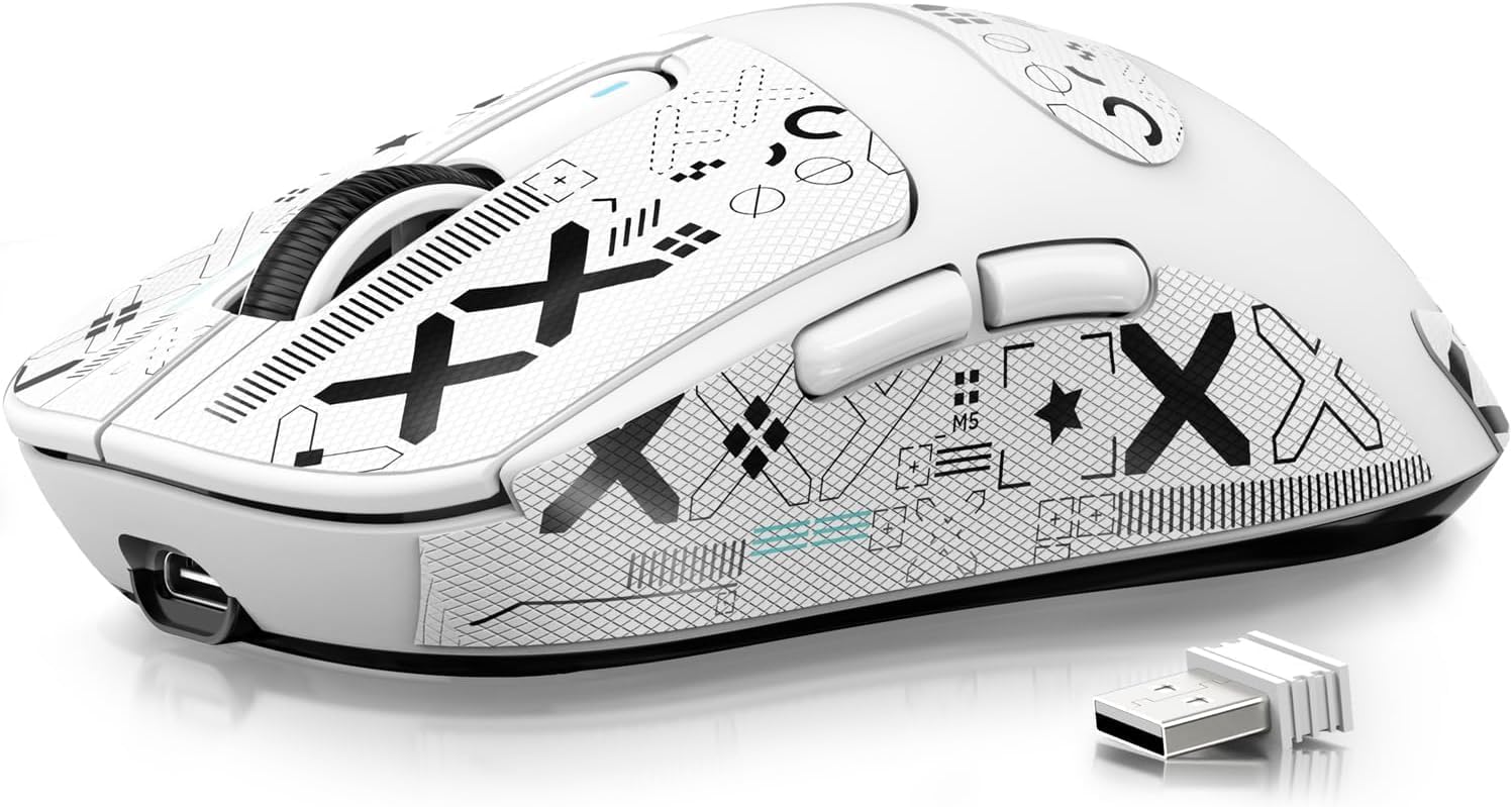 MOUSE GAMER MANBASNAKE ATTACK SHARK X3 BLANCO ULTRA LIGERO INALÁMBRICO 49G - 1