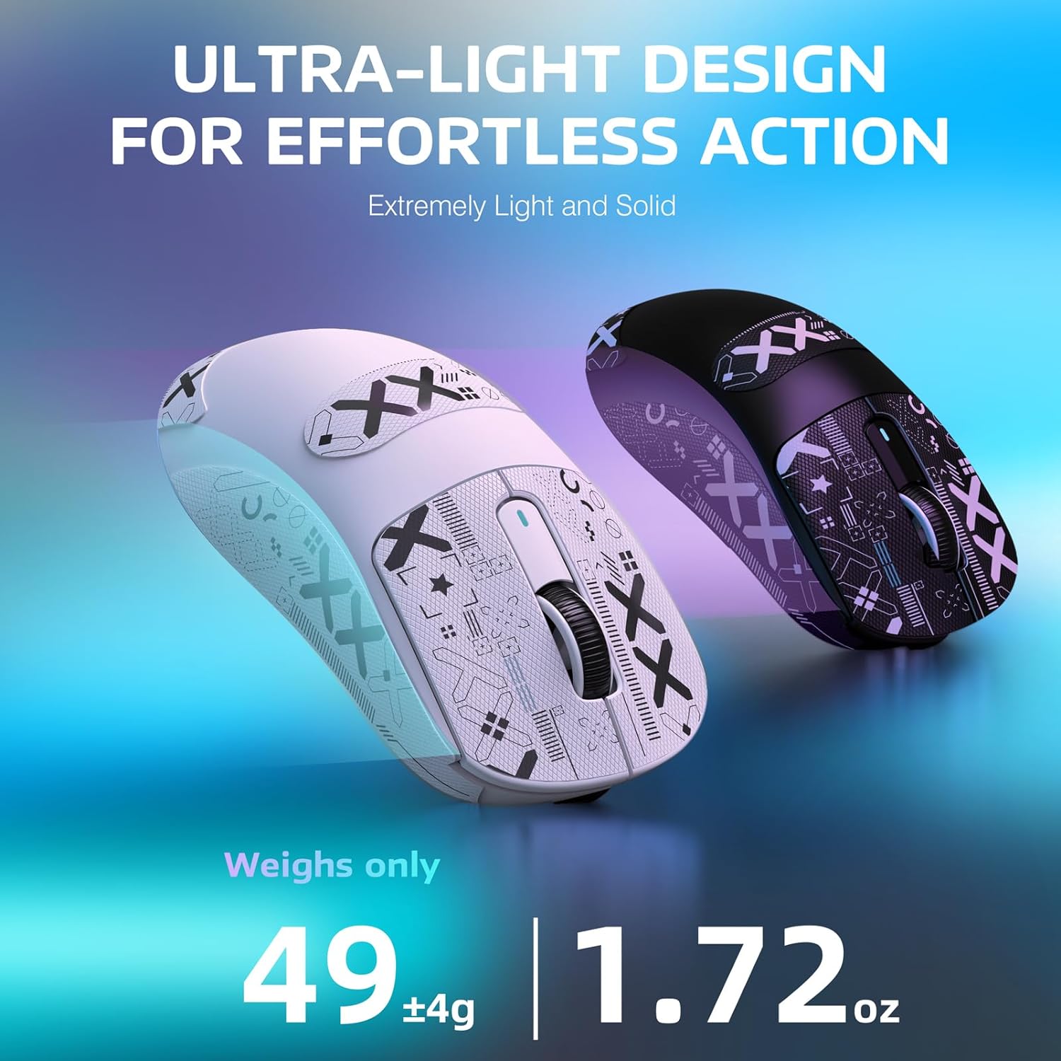 MOUSE GAMER MANBASNAKE ATTACK SHARK X3 BLANCO ULTRA LIGERO INALÁMBRICO 49G - 3