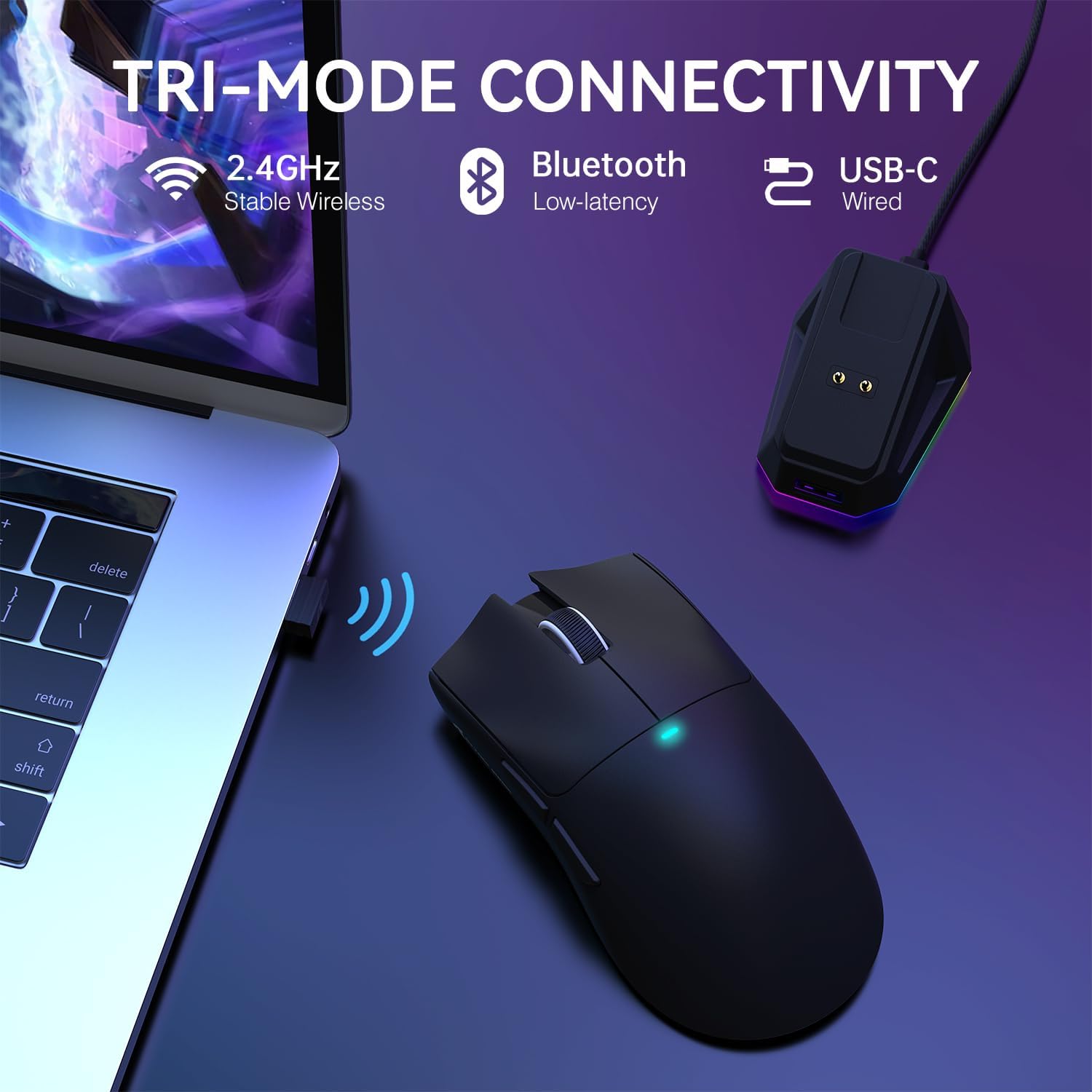 MOUSE GAMER ATTACK SHARK X11 WIRELESS PAW3311 22000 DPI NEGRO - 3