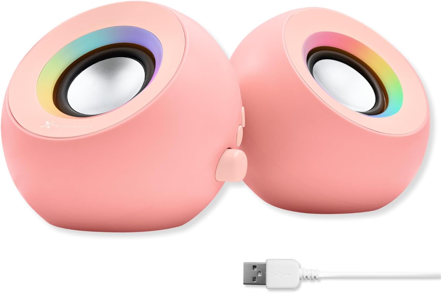 PARLANTES PARA PC X9 PERFORMANCE CON ILUMINACIÓN RGB, BLUETOOTH, USB Y AUX, COLOR ROSA - 1
