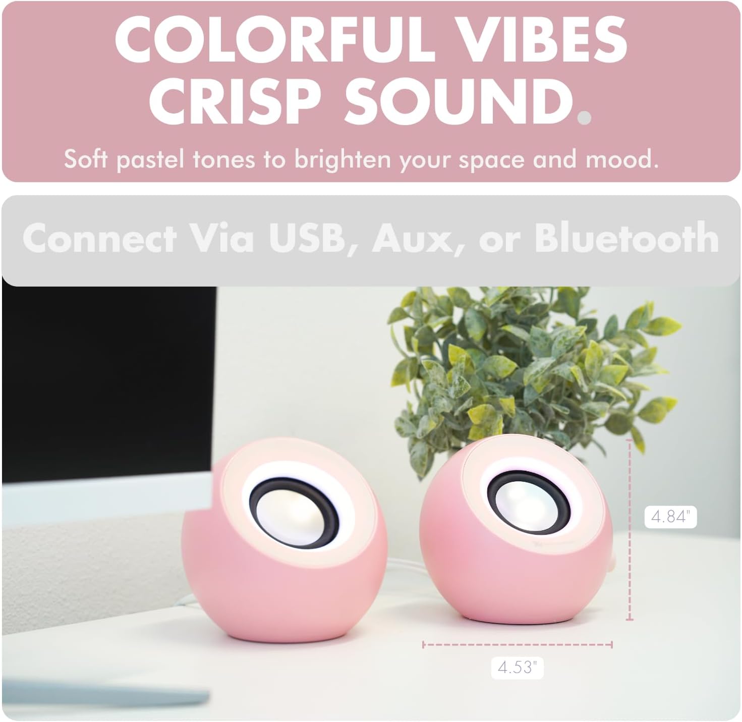 PARLANTES PARA PC X9 PERFORMANCE CON ILUMINACIÓN RGB, BLUETOOTH, USB Y AUX, COLOR ROSA - 3