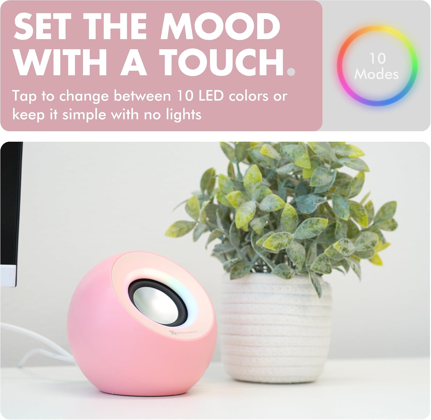 PARLANTES PARA PC X9 PERFORMANCE CON ILUMINACIÓN RGB, BLUETOOTH, USB Y AUX, COLOR ROSA - 4