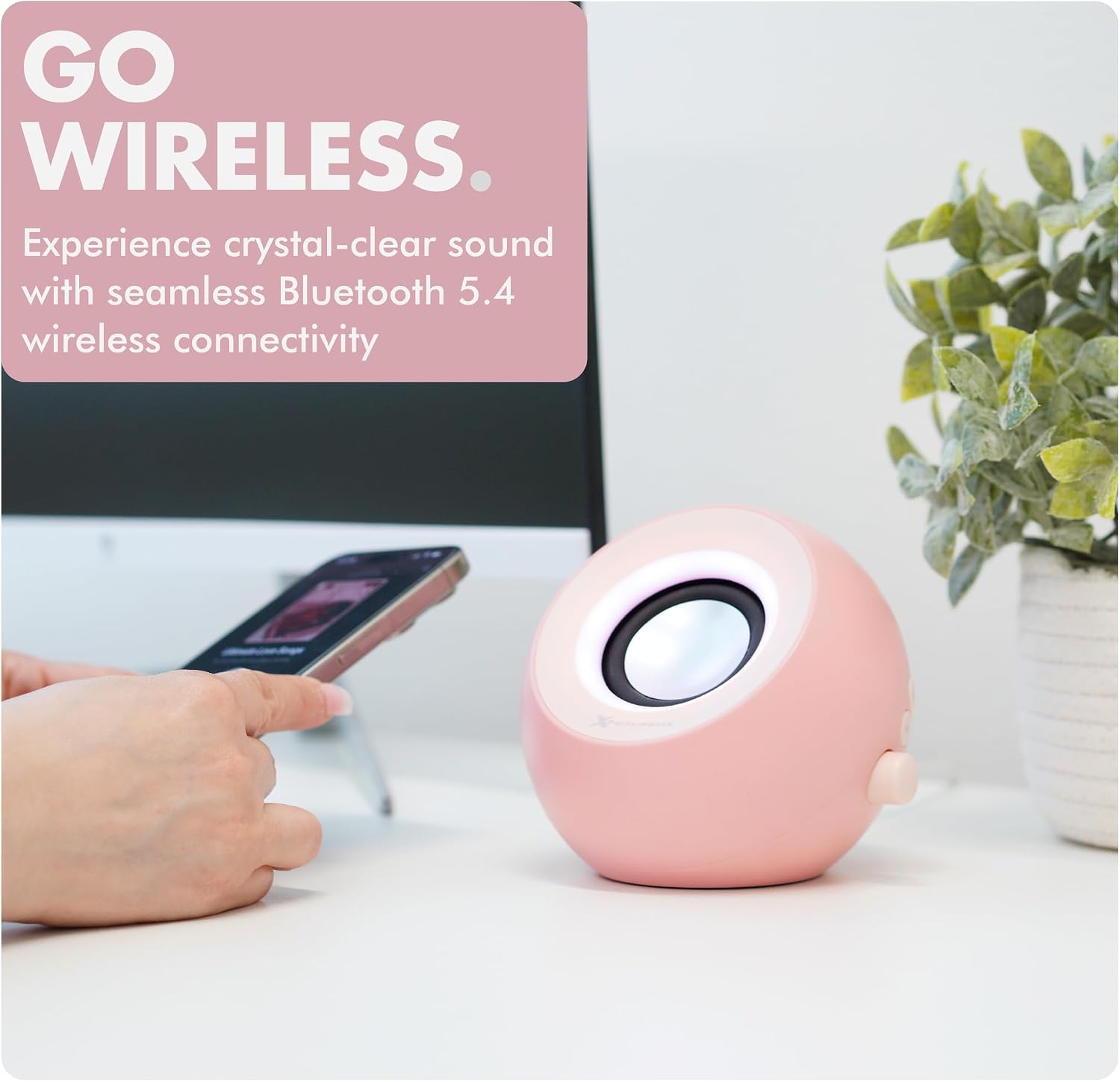 PARLANTES PARA PC X9 PERFORMANCE CON ILUMINACIÓN RGB, BLUETOOTH, USB Y AUX, COLOR ROSA - 5