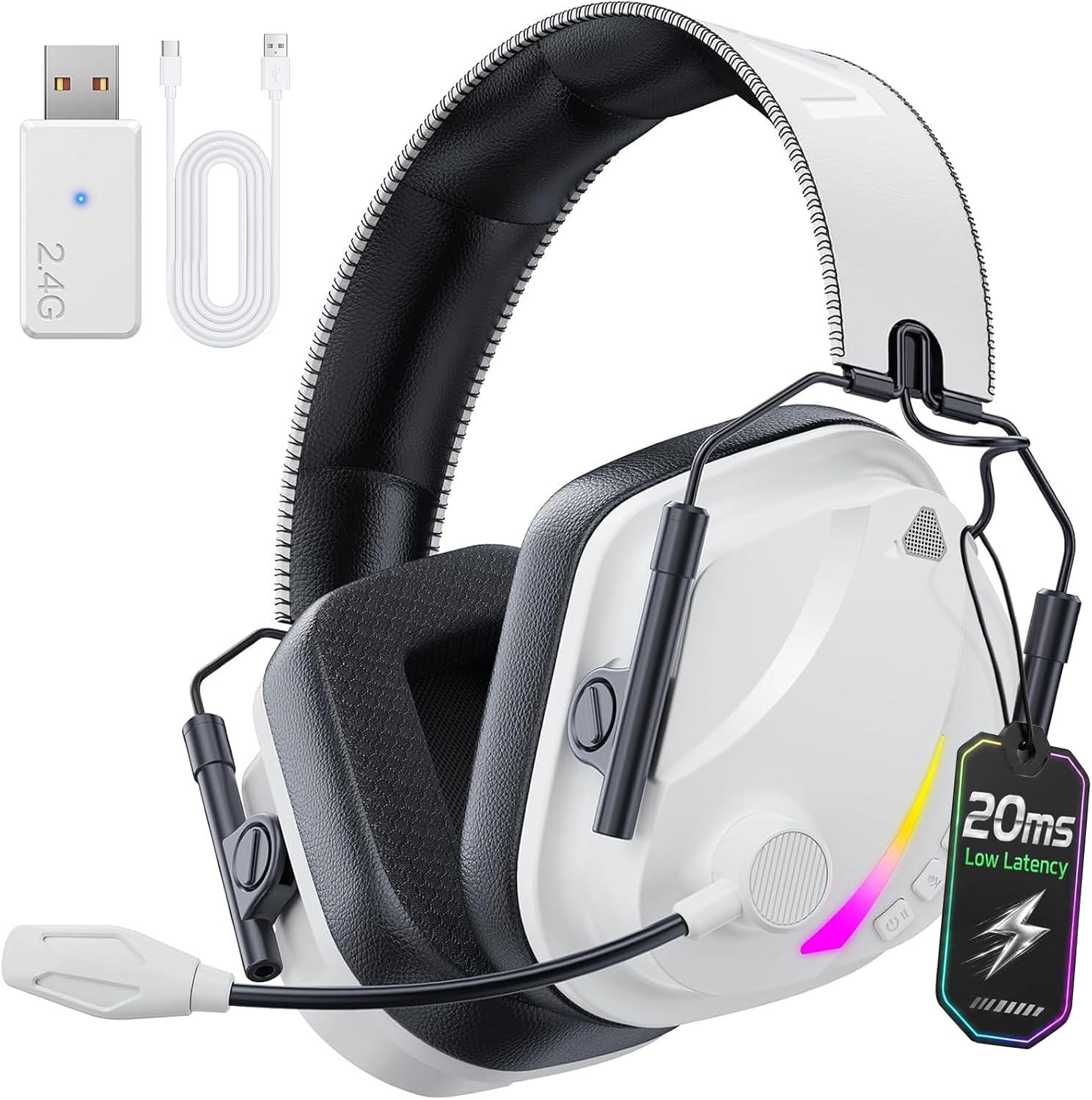 HEADSET INALÁMBRICO VAKEDY PARA PS5 MODELO H11 BLANCO - 1