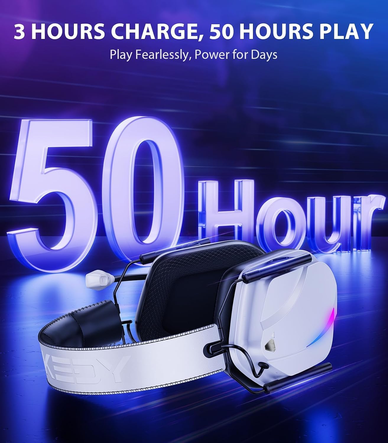 HEADSET INALÁMBRICO VAKEDY PARA PS5 MODELO H11 BLANCO - 5