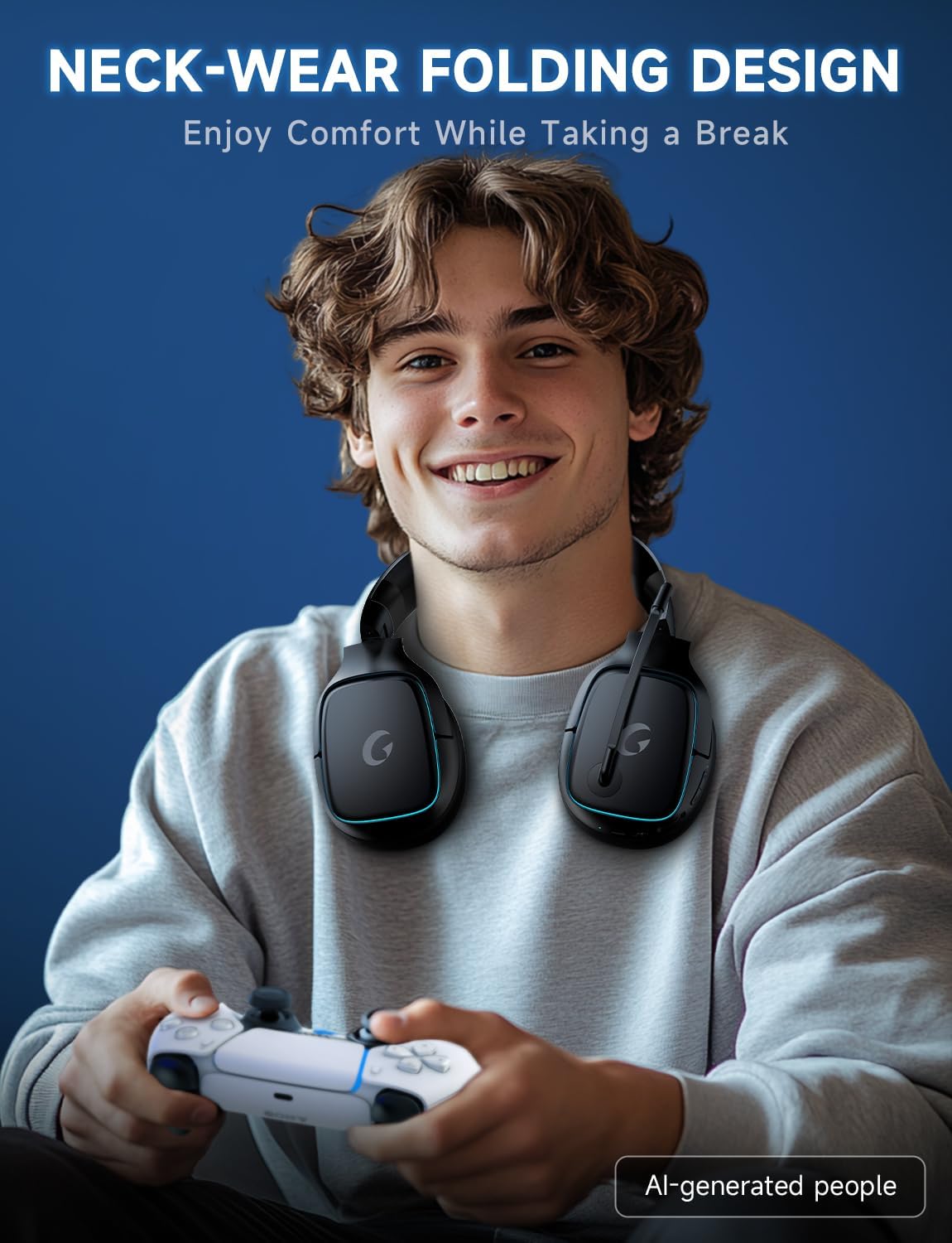 AUDÍFONOS INALÁMBRICOS PARA GAMING GVYUGKE 2.4GHZ PARA PS5, PS4, PC, SWITCH NEGRO MATE - 4