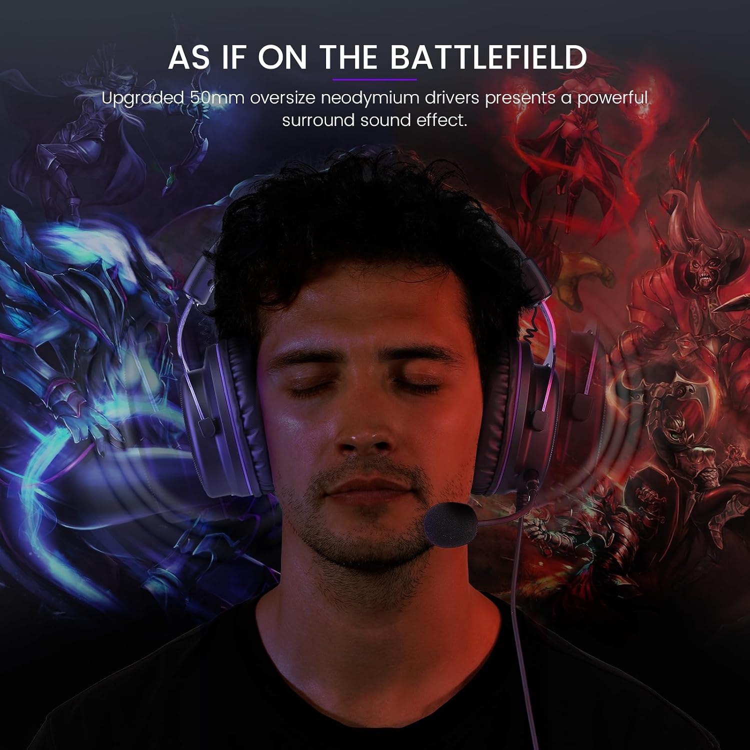 AUDÍFONOS GAMING EKSA E900 CON MICRÓFONO PARA XBOX PC PS4 PS5 - 2