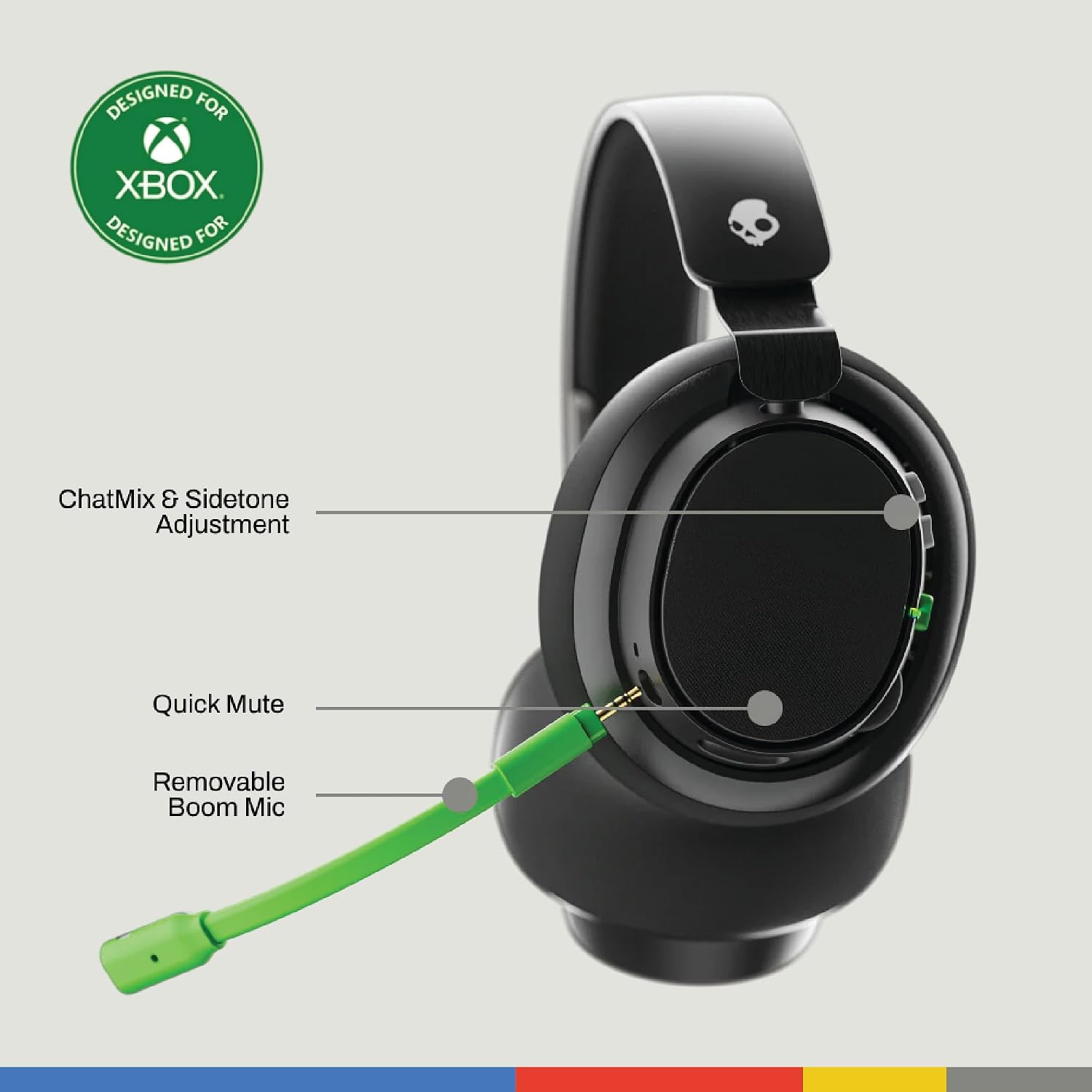 HEADSET PARA GAMING SKULLCANDY SLYR PRO WIRELESS MULTI-PLATAFORMA NEGRO Y VERDE - 2