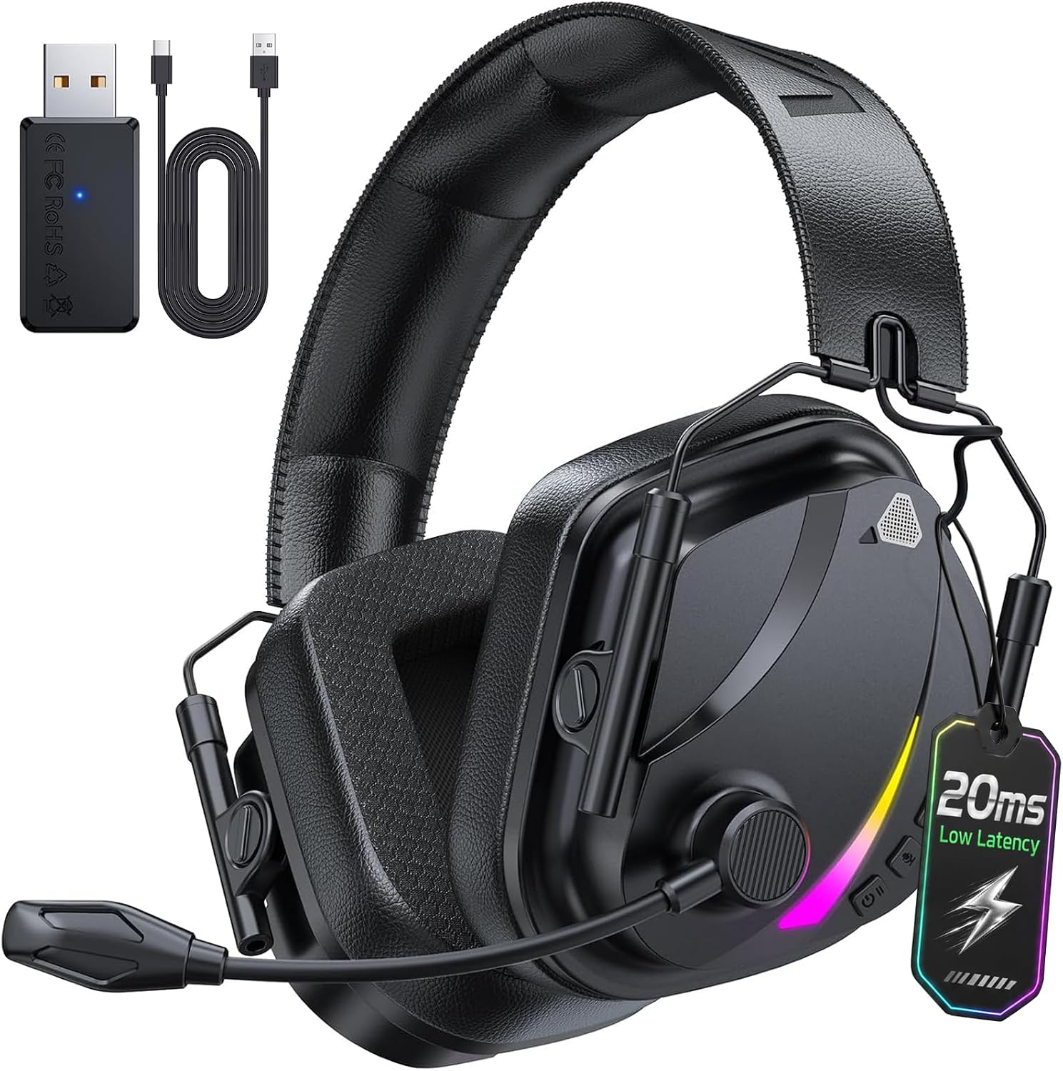 AUDÍFONOS INALÁMBRICOS PARA GAMING VAKEDY H11 CON MICRÓFONO PARA PS5 PS4 PC SWITCH, BATERÍA 50 HORAS - 1