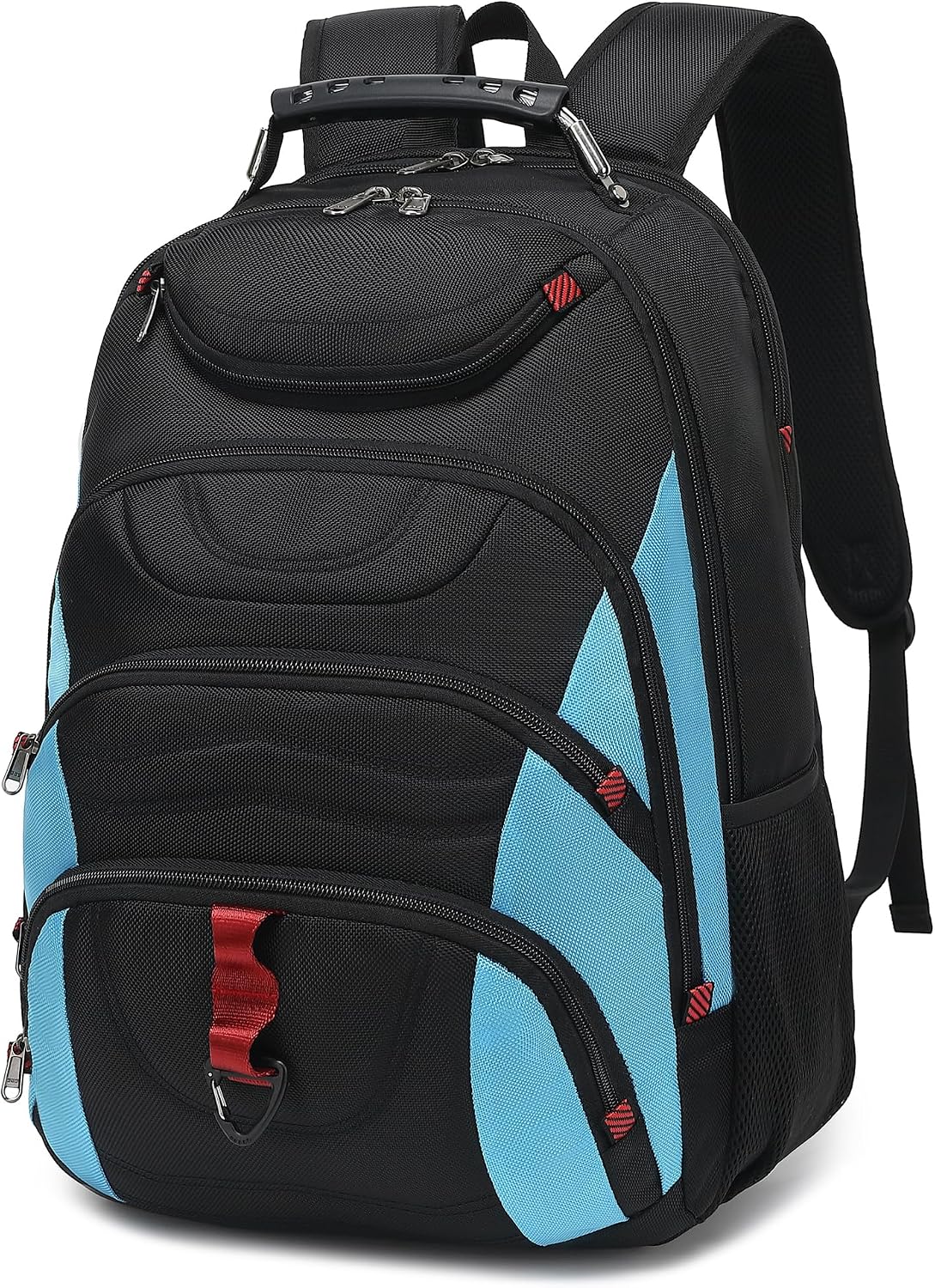 MOCHILA PARA LAPTOP BOAVAN 17.3 PULGADAS CON PUERTO USB IMPERMEABLE NEGRO Y AZUL CELESTE - 1