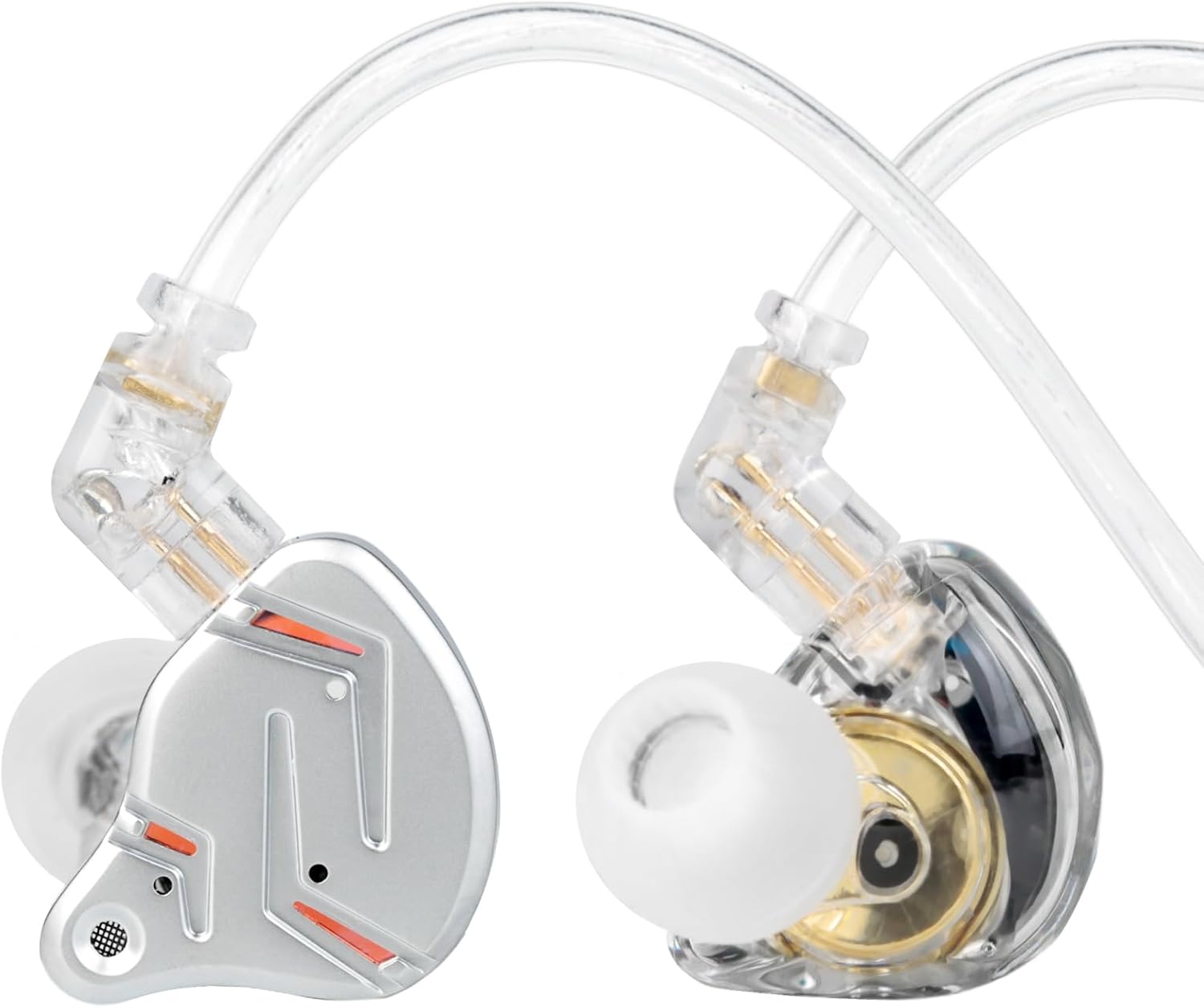 AUDÍFONOS IN-EAR YINYOO KZ ZST PRO X USB C CON MICRÓFONO PLATA - 1