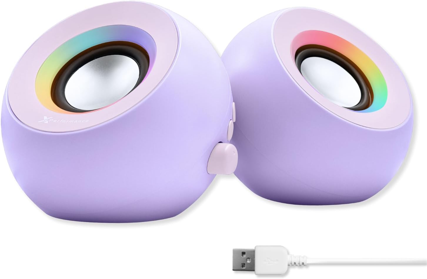PARLANTES PARA PC X9 PERFORMANCE PURPLE CON ILUMINACIÓN RGB, BLUETOOTH, USB Y AUX - 1