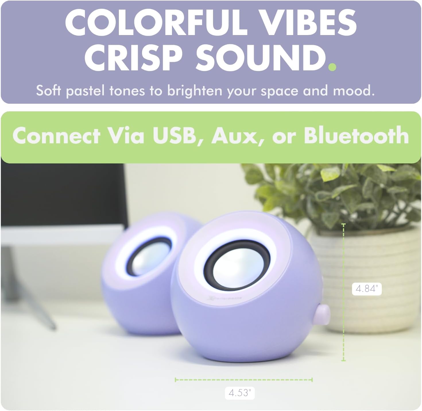 PARLANTES PARA PC X9 PERFORMANCE PURPLE CON ILUMINACIÓN RGB, BLUETOOTH, USB Y AUX - 3