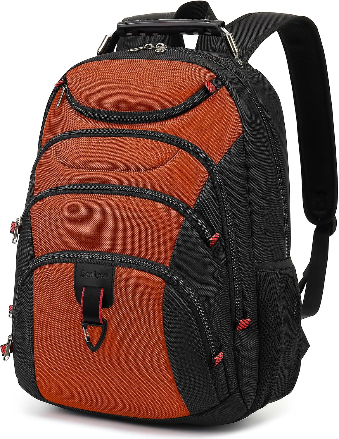 MOCHILA PARA LAPTOP BOAVAN 15.6 PULGADAS CON PUERTO USB IMPERMEABLE COLOR NARANJA OSCURO NEGRO - 1