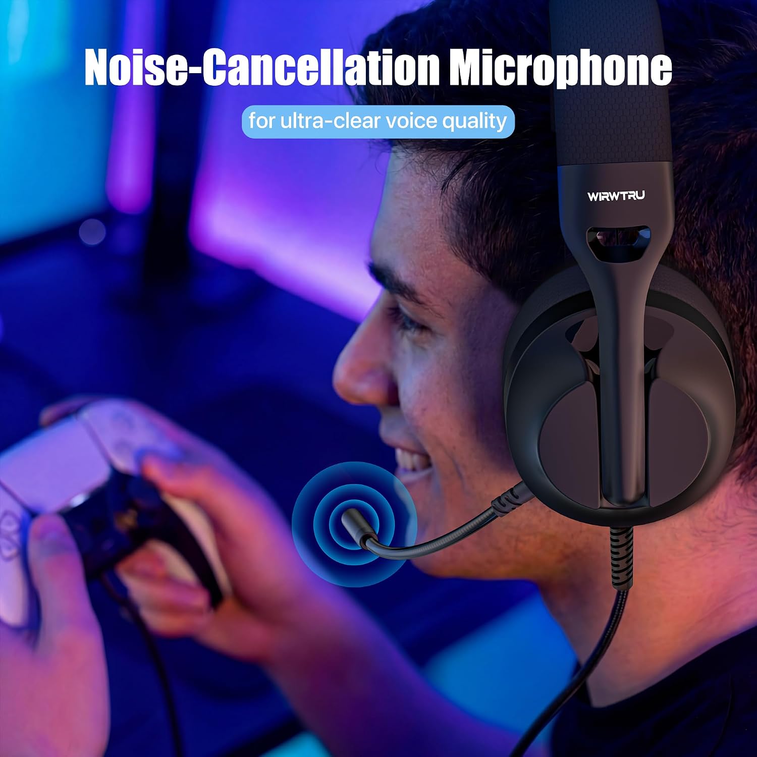 HEADSET PARA GAMING WIRWTRU CON CABLE PARA PS5, XBOX, PC Y PS4 - 3