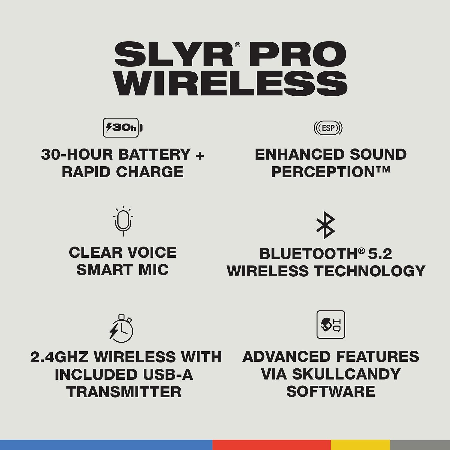 HEADSET INALÁMBRICO PARA GAMING SKULLCANDY SLYR PRO MULTI-PLATAFORMA BLANCO Y AZUL - 4