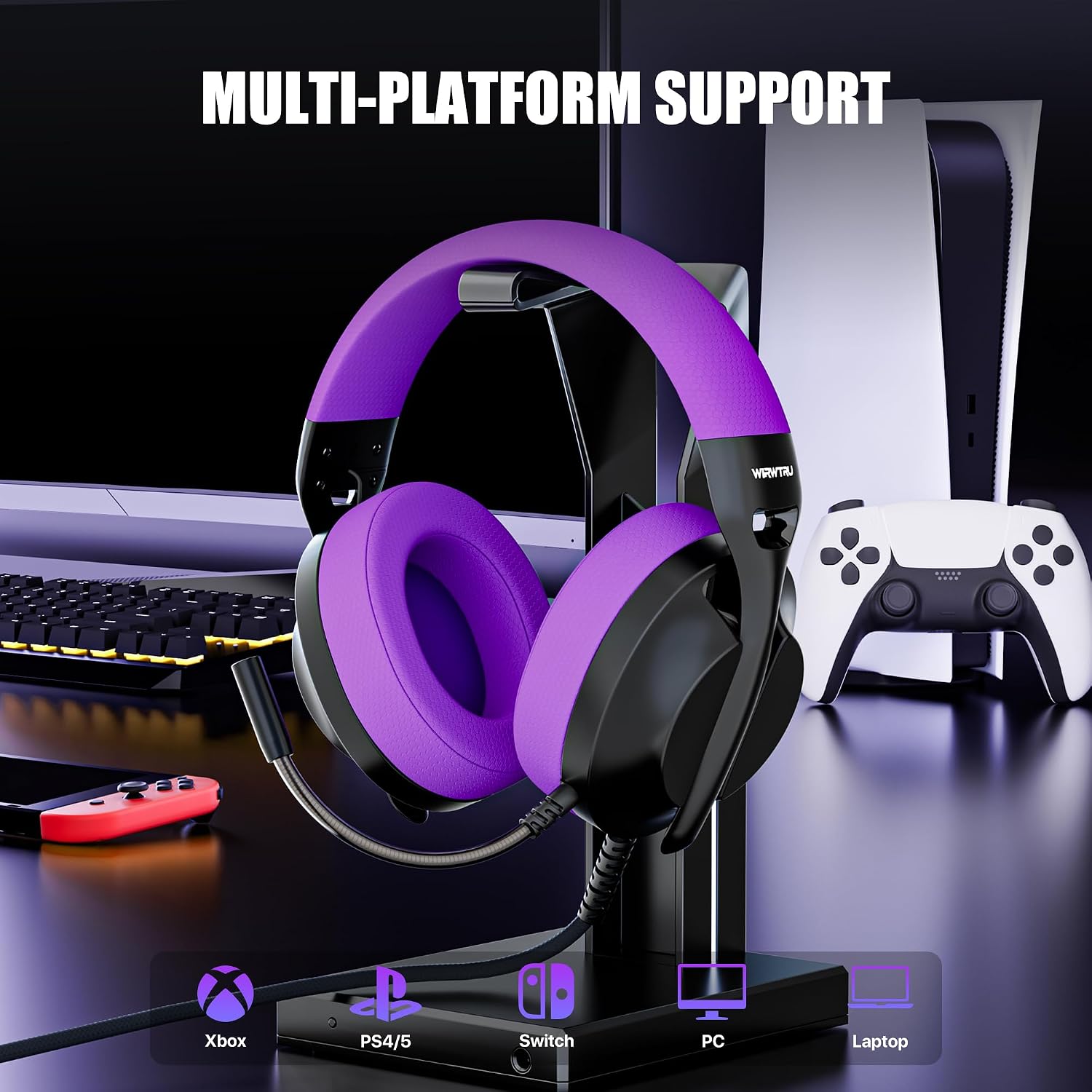 HEADSET PARA GAMING WIRWTRU S30 CON CABLE PARA PS5, XBOX, PC Y MÁS - 5