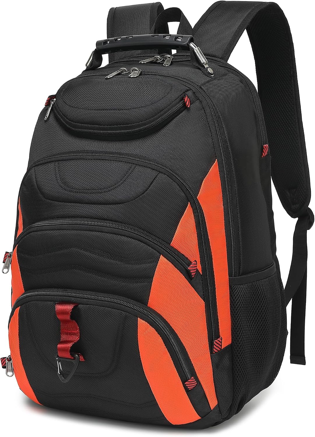 MOCHILA PARA LAPTOP BOAVAN 17.3 PULGADAS CON PUERTO USB IMPERMEABLE NEGRO Y NARANJA - 1