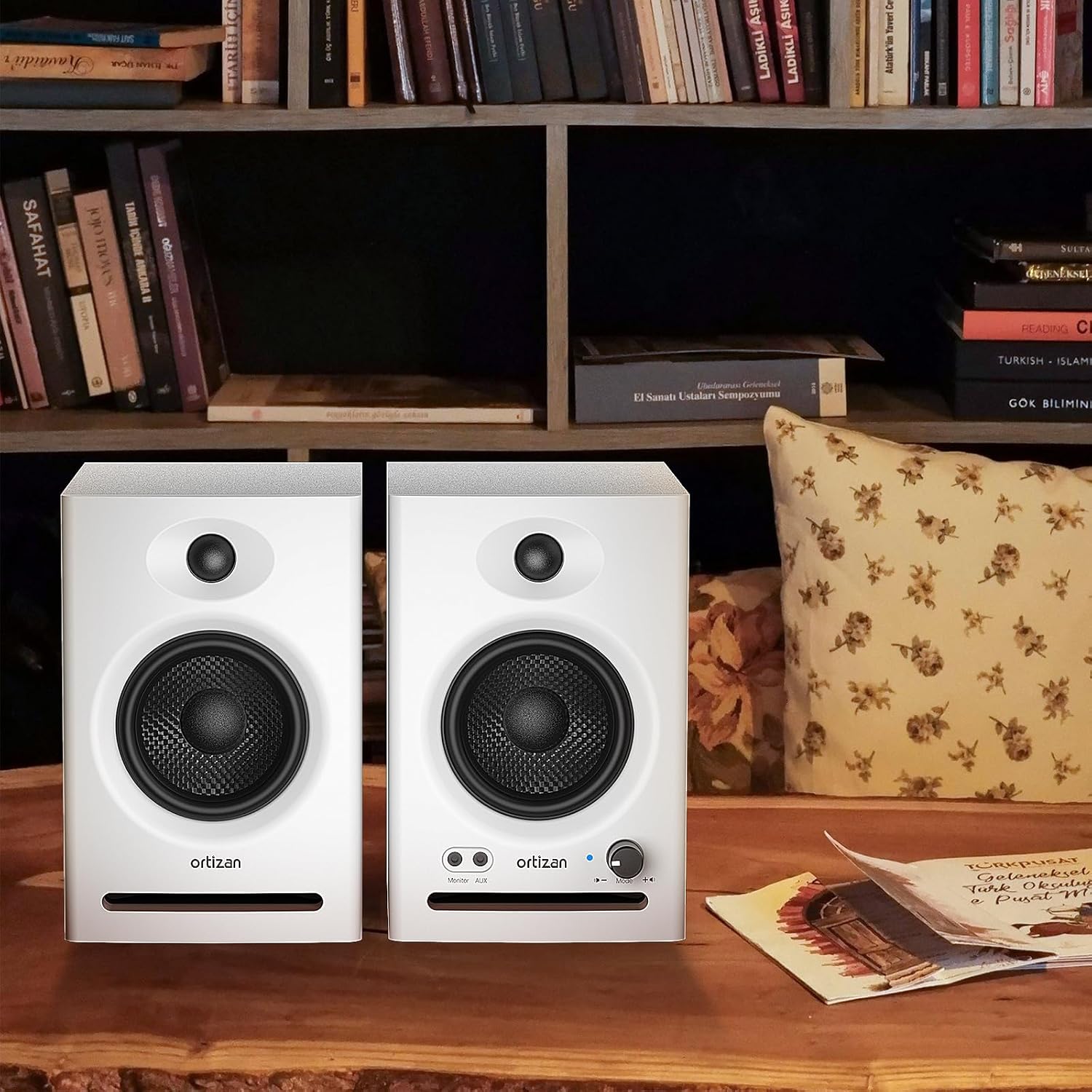 MONITORES DE ESTUDIO ORTIZAN C7 CON BLUETOOTH 5.3 BLANCO - 5