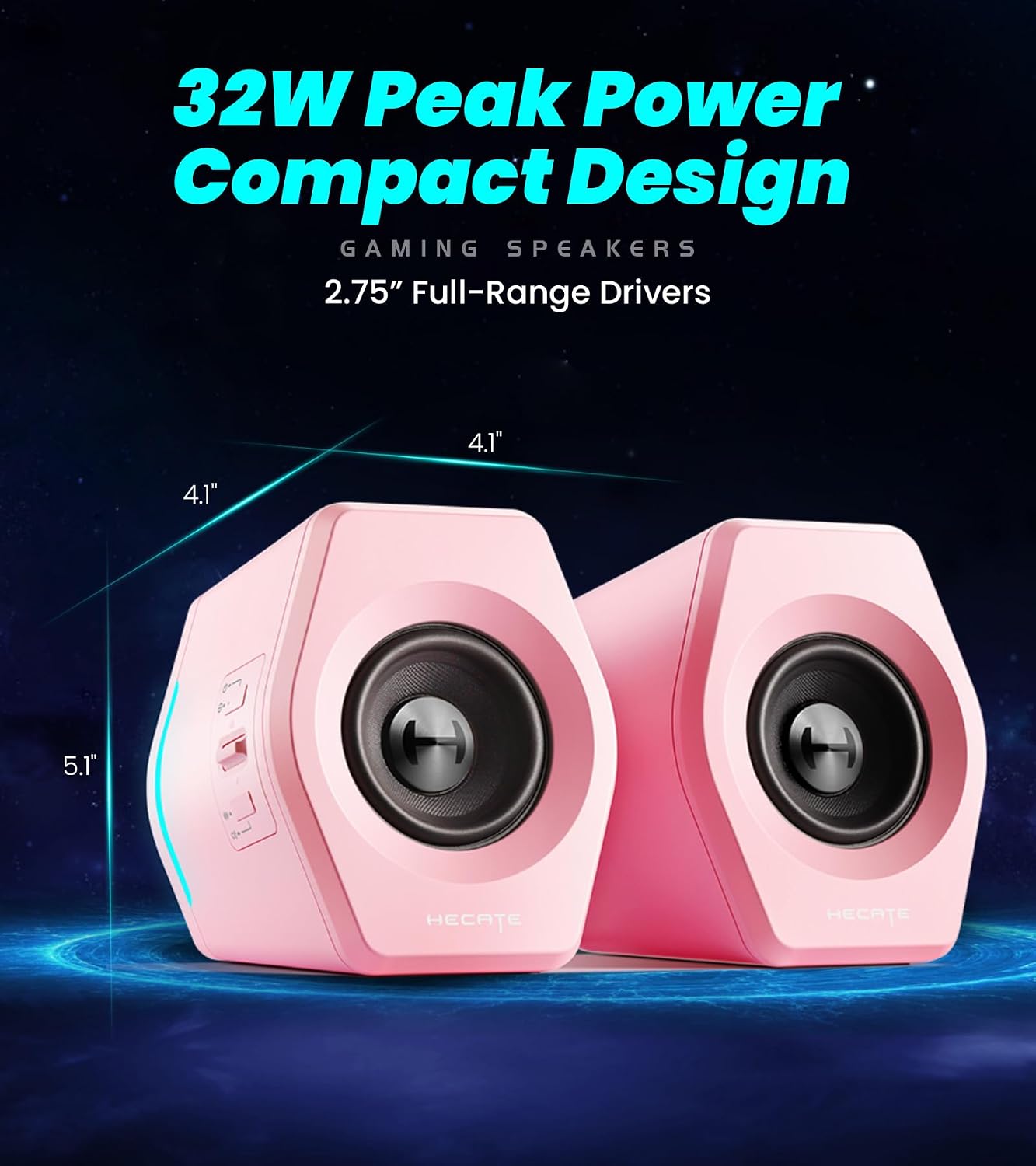 PARLANTES EDIFIER HECATE RGB GAMING 32W BLUETOOTH ROSA - 1