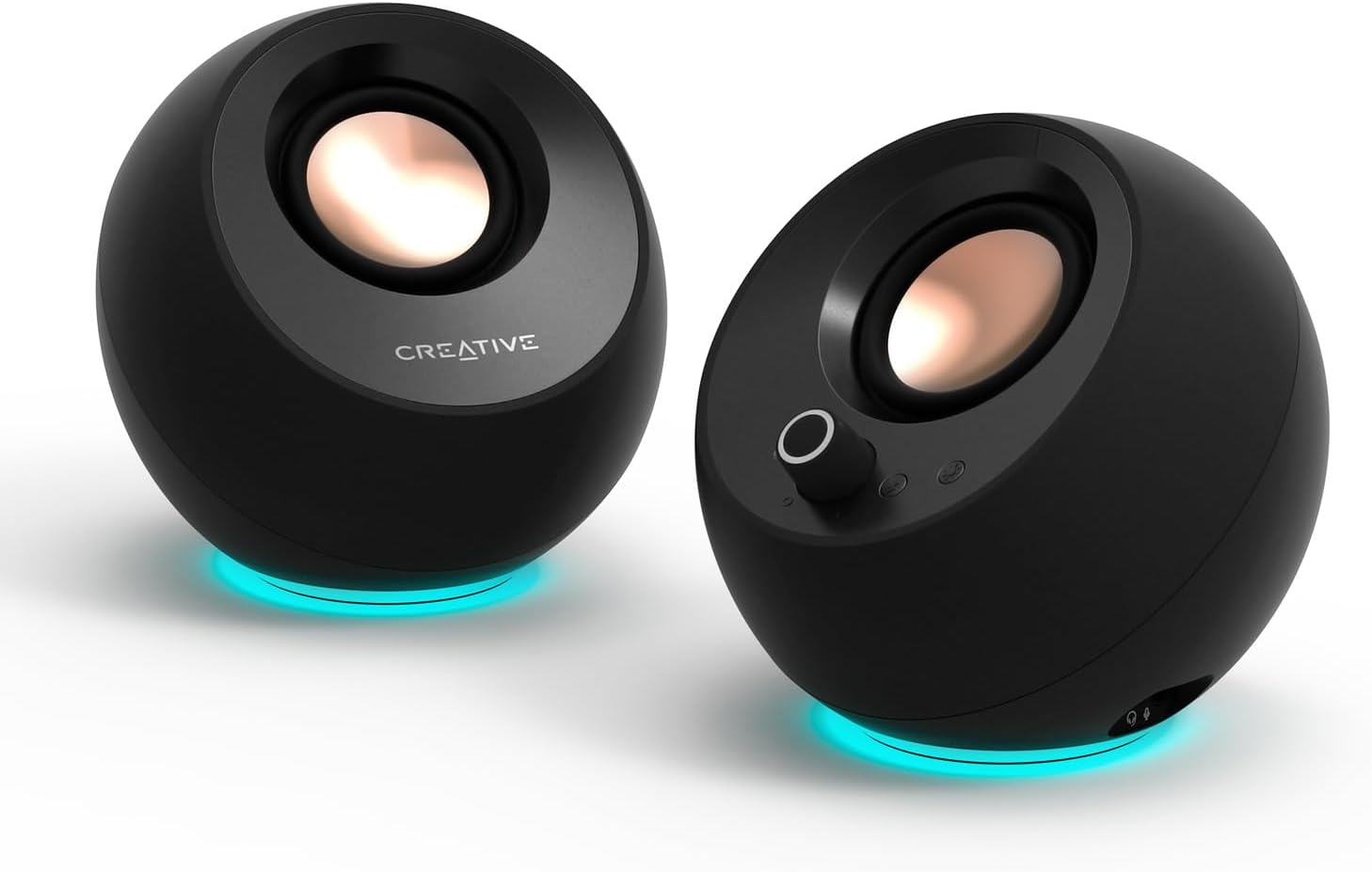 PARLANTES DE ESCRITORIO CREATIVE PEBBLE PRO 2.0 USB-C RGB NEGRO - 1