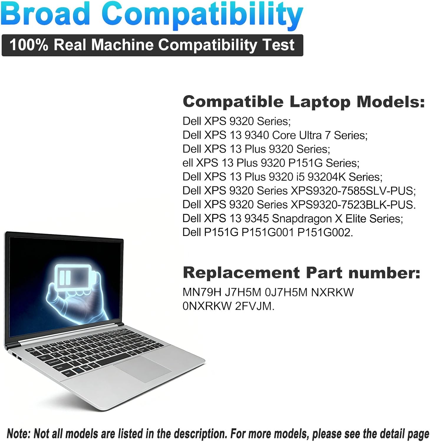 BATERÍA PARA LAPTOP BOWEIRUI MN79H PARA DELL XPS 13 PLUS 9320 P151G - 5