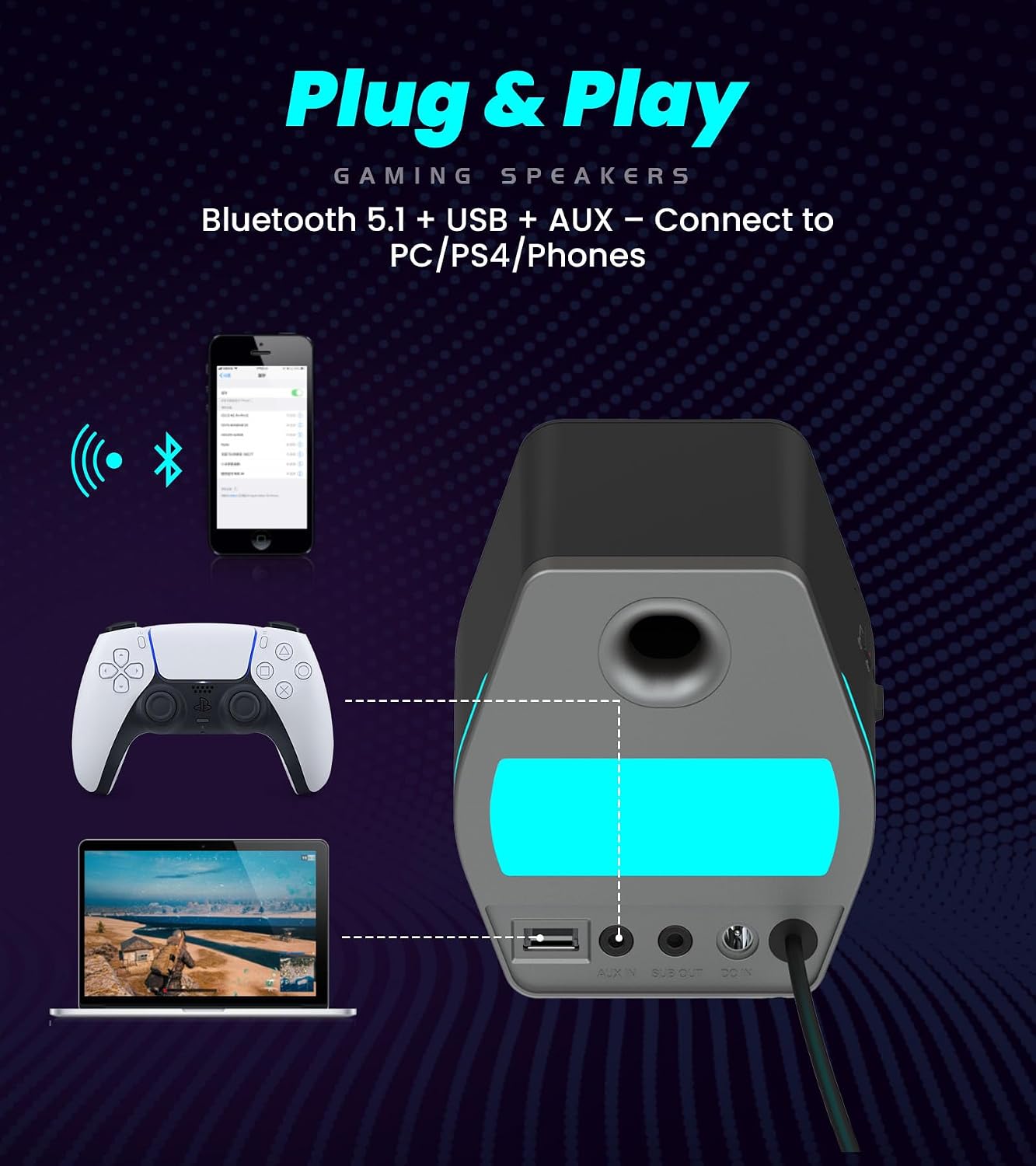 PARLANTES EDIFIER HECATE RGB GAMING 32W BLUETOOTH BLANCO - 4