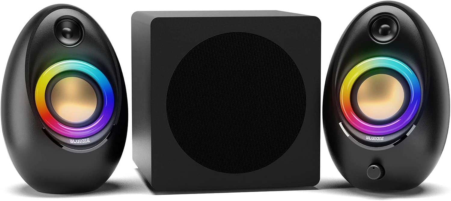 PARLANTES PARA COMPUTADORA BLUEDEE 2.1 CON SUBWOOFER 80W - 1