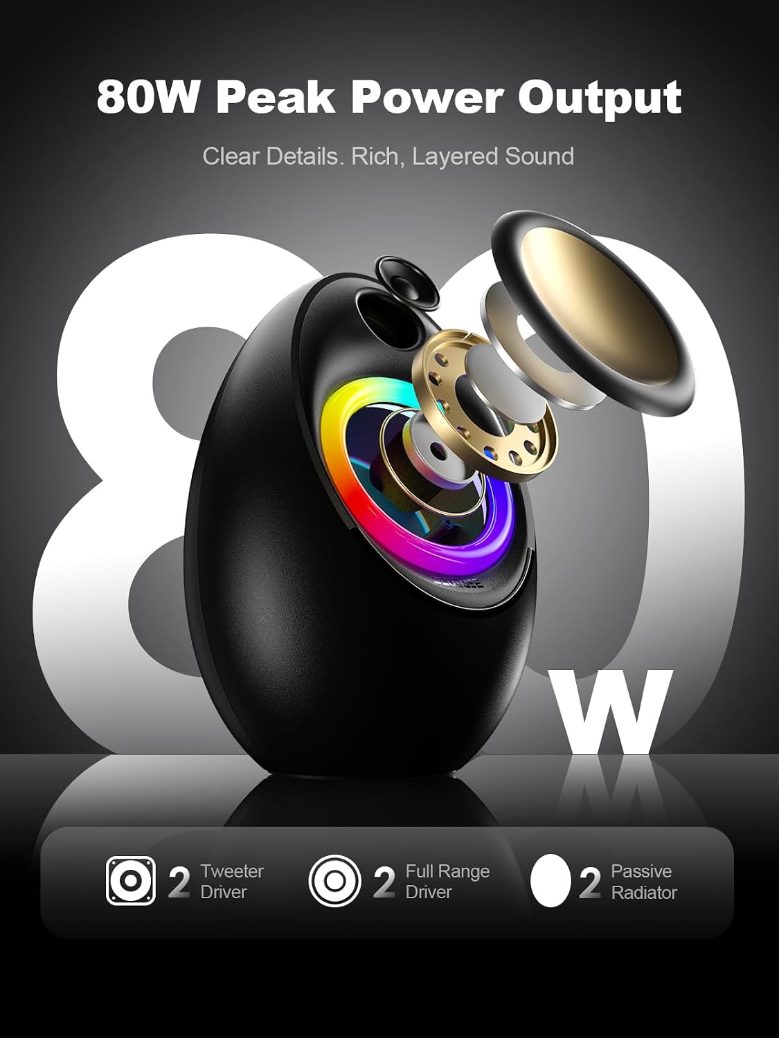 PARLANTES PARA COMPUTADORA BLUEDEE 2.1 CON SUBWOOFER 80W - 2