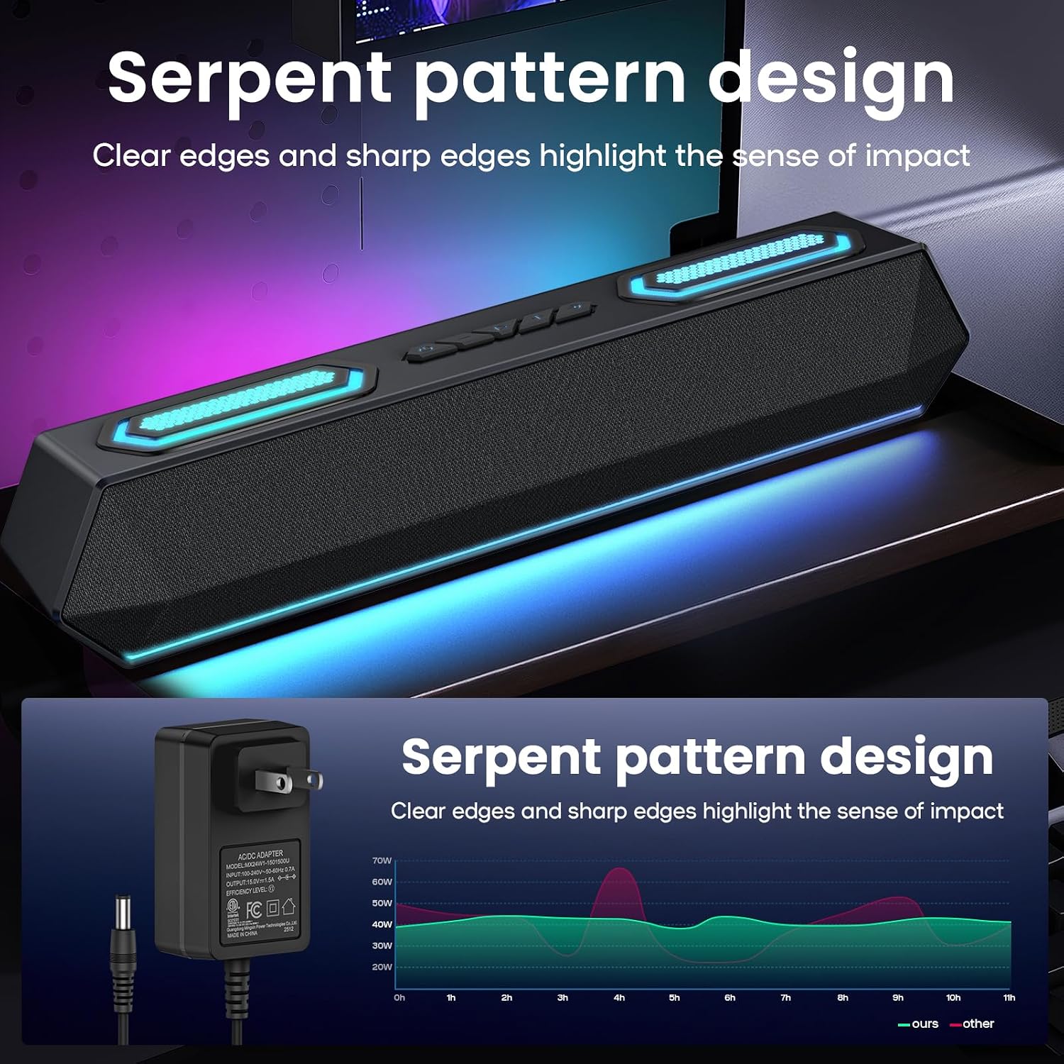 PARLANTES PARA COMPUTADORA DEEYAPLE 40W BLUETOOTH 5.3 USB-C - 2