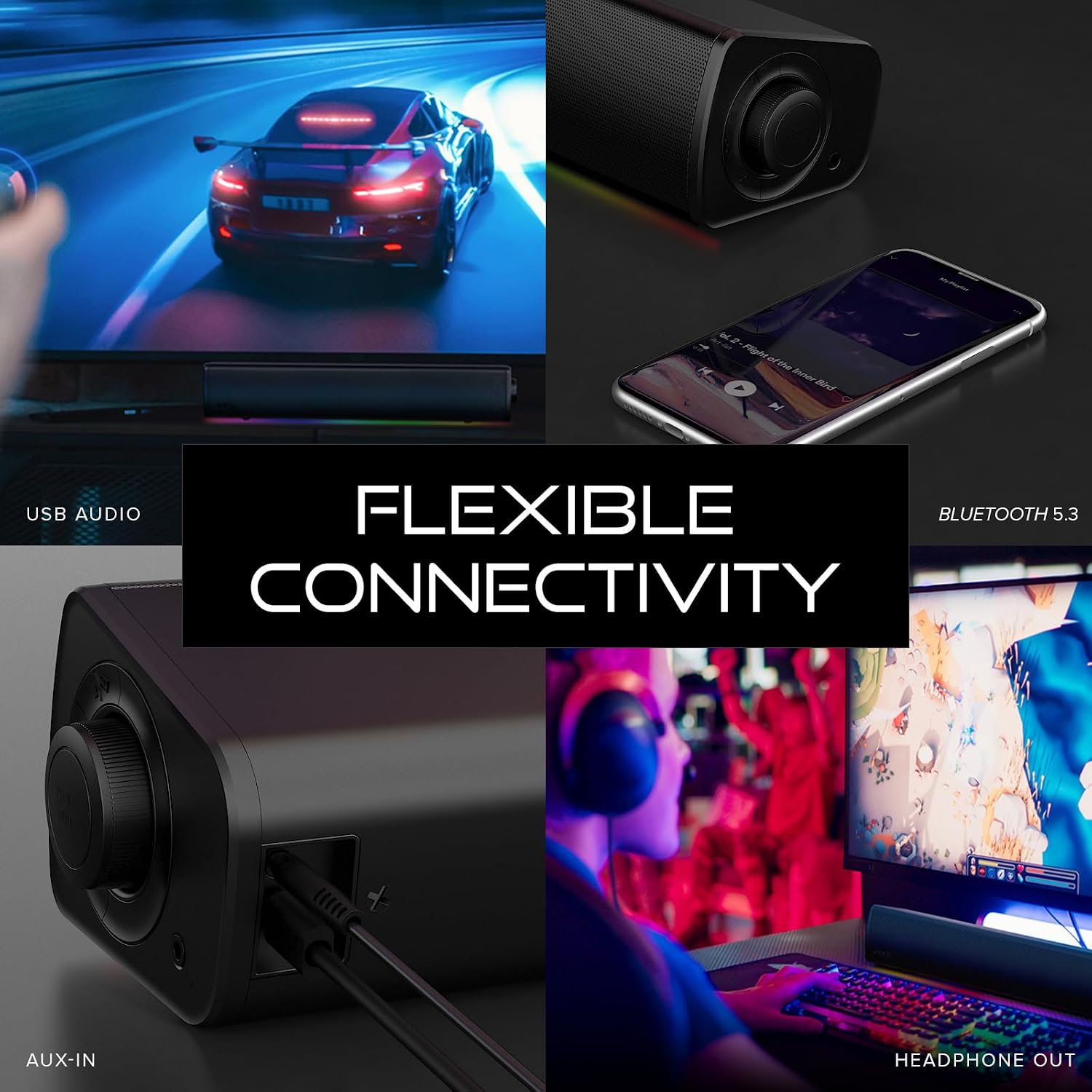 BARRA DE SONIDO CREATIVE SOUND BLASTER GS3 COMPACT RGB GAMING BLANCA - 4