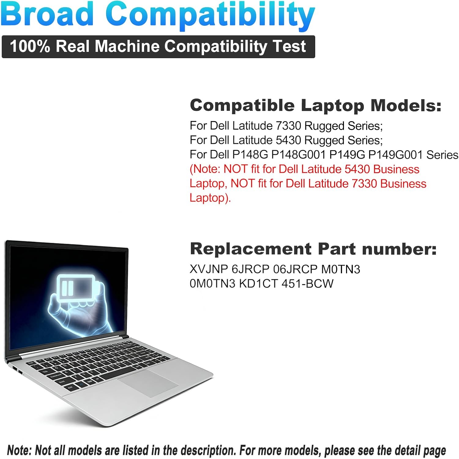 BATERÍA PARA LAPTOP BOWEIRUI XVJNP PARA DELL LATITUDE 5430 7330 RUGGED EXTREME - 5