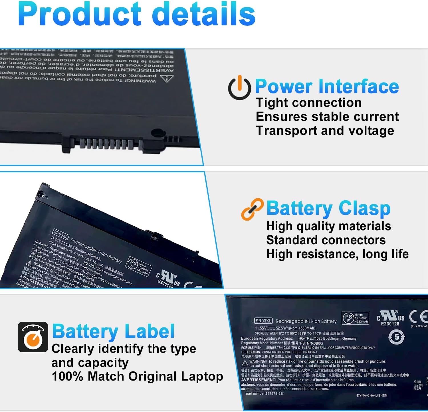 BATERÍA SR03XL 52.5WH PARA HP PAVILION Y ENVY X360 - 3