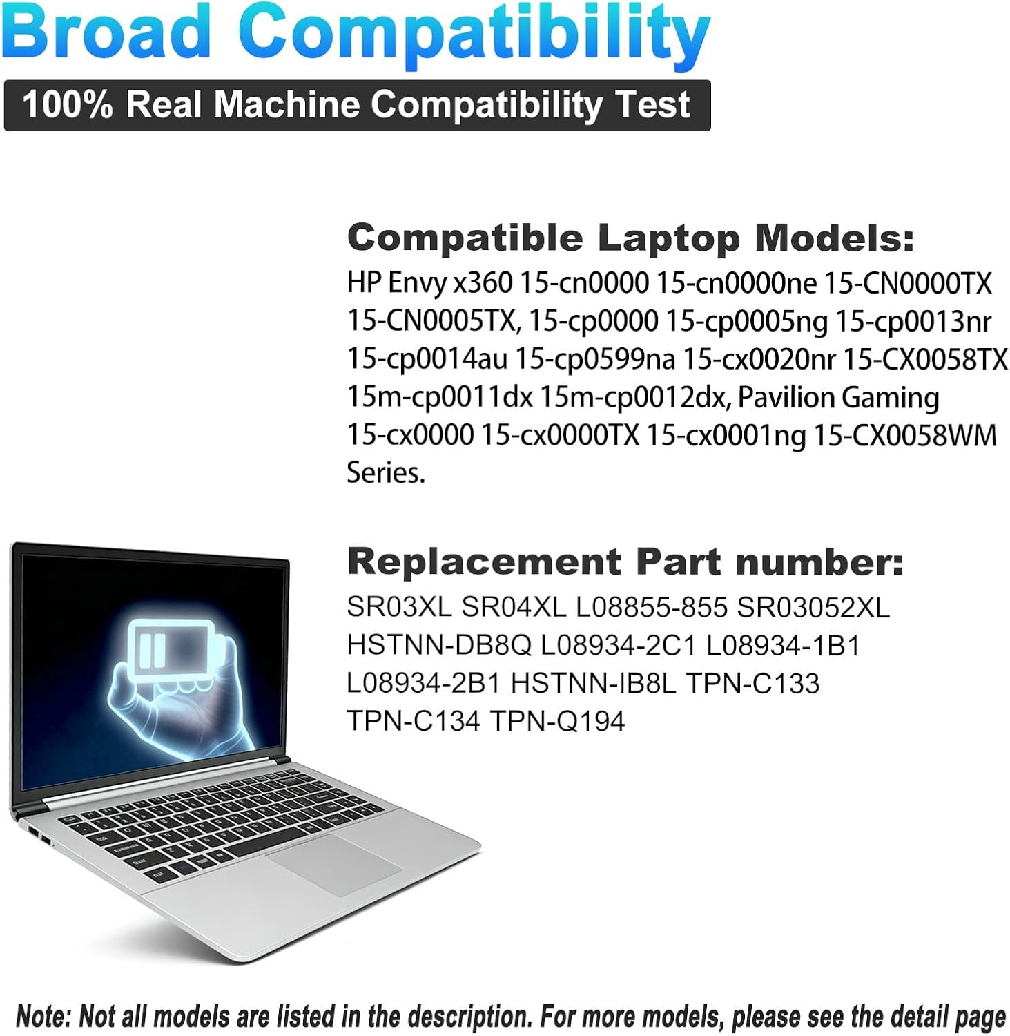 BATERÍA SR03XL 52.5WH PARA HP PAVILION Y ENVY X360 - 5