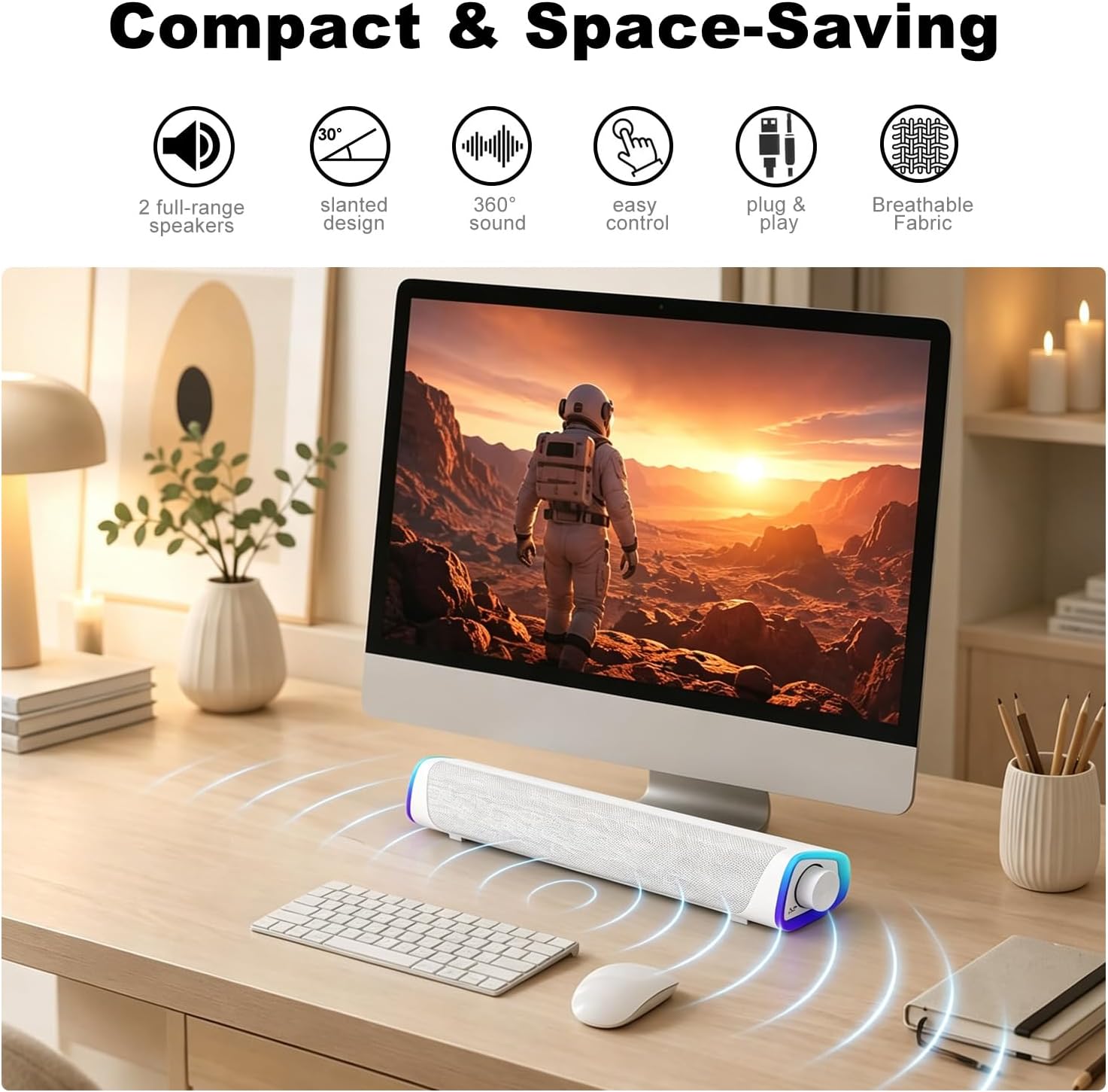 PARLANTES PARA COMPUTADORA SOULION R30 USB CON CABLE AUXILIAR 3.5MM - 5