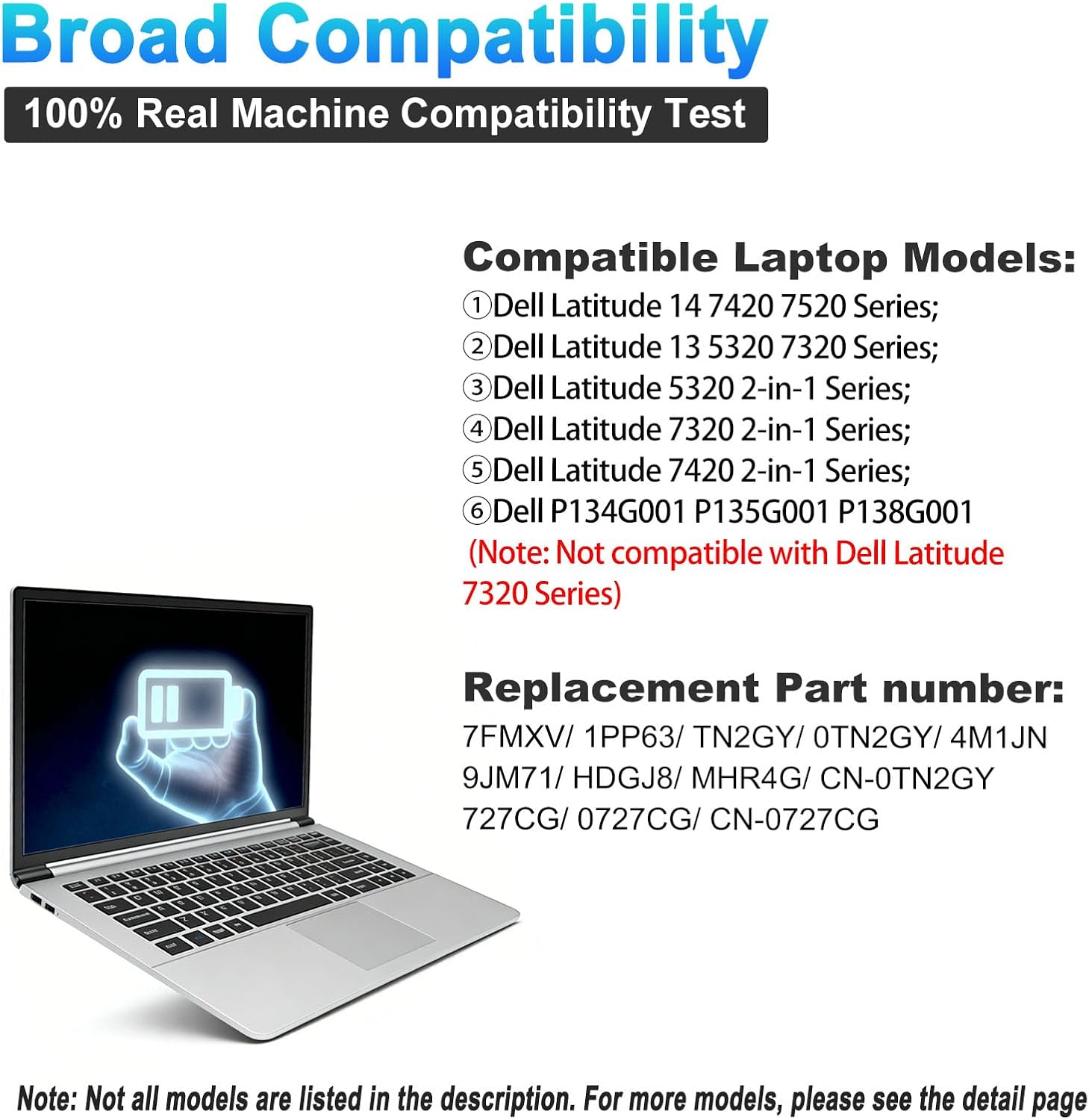 BATERÍA PARA LAPTOP BOWEIRUI 7FMXV 63WH PARA DELL LATITUDE 5320 7320 7420 7520 - 5
