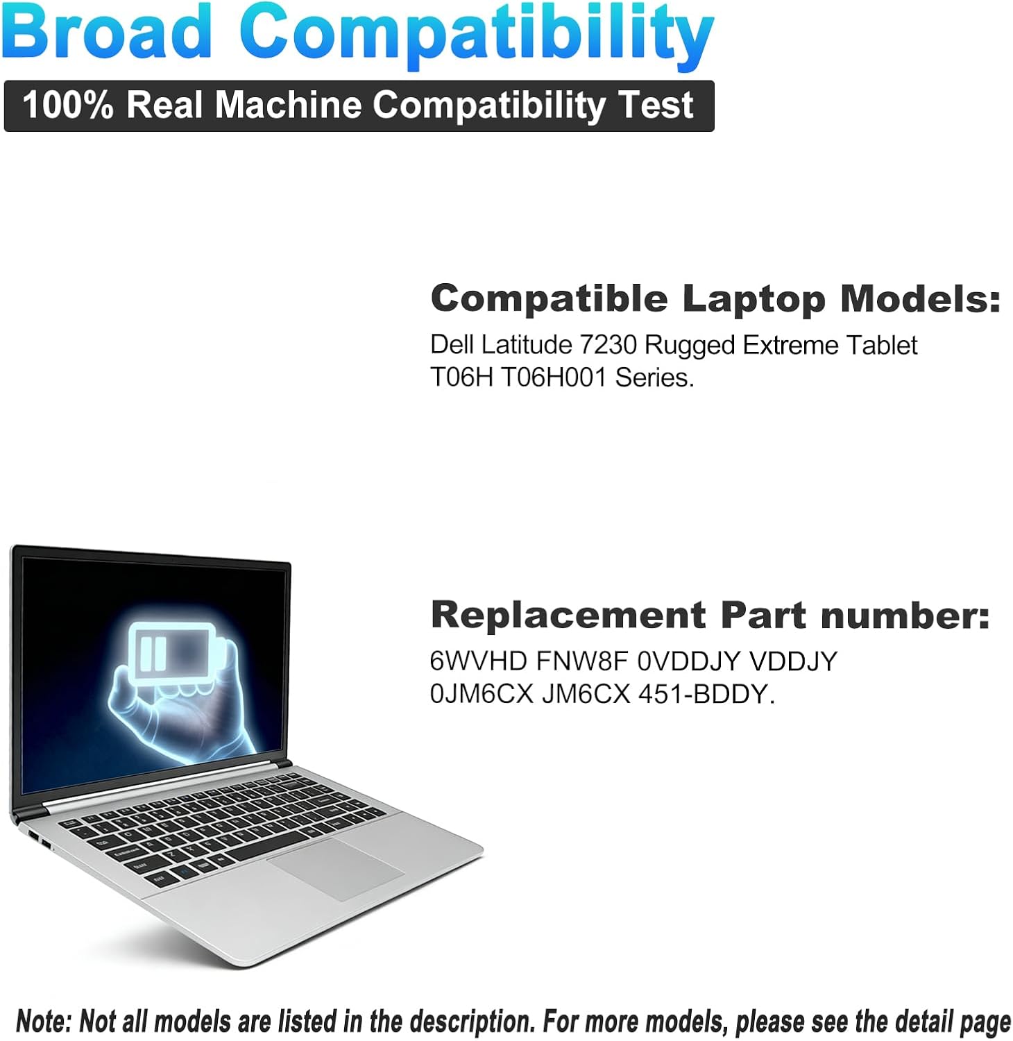 BATERÍA PARA LAPTOP BOWEIRUI 6WVHD PARA DELL LATITUDE 7230 RUGGED EXTREME TABLET - 4