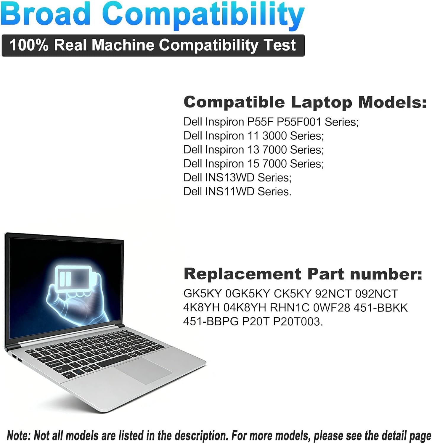 BATERÍA PARA LAPTOP BOWEIRUI GK5KY 43WH 11.1V COMPATIBLE CON DELL INSPIRON - 5