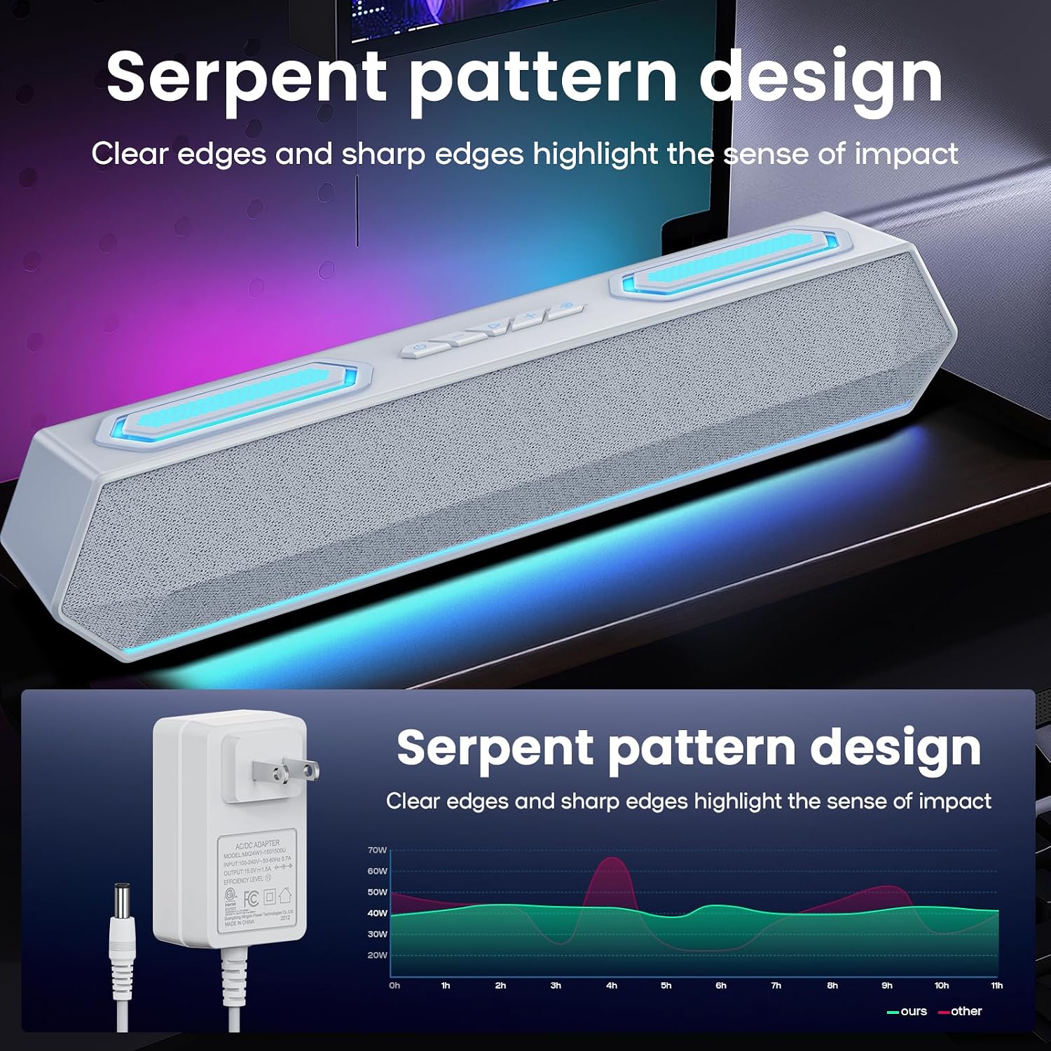PARLANTES PARA COMPUTADORA DEEYAPLE 40W BLUETOOTH 5.3 USB-C - 2