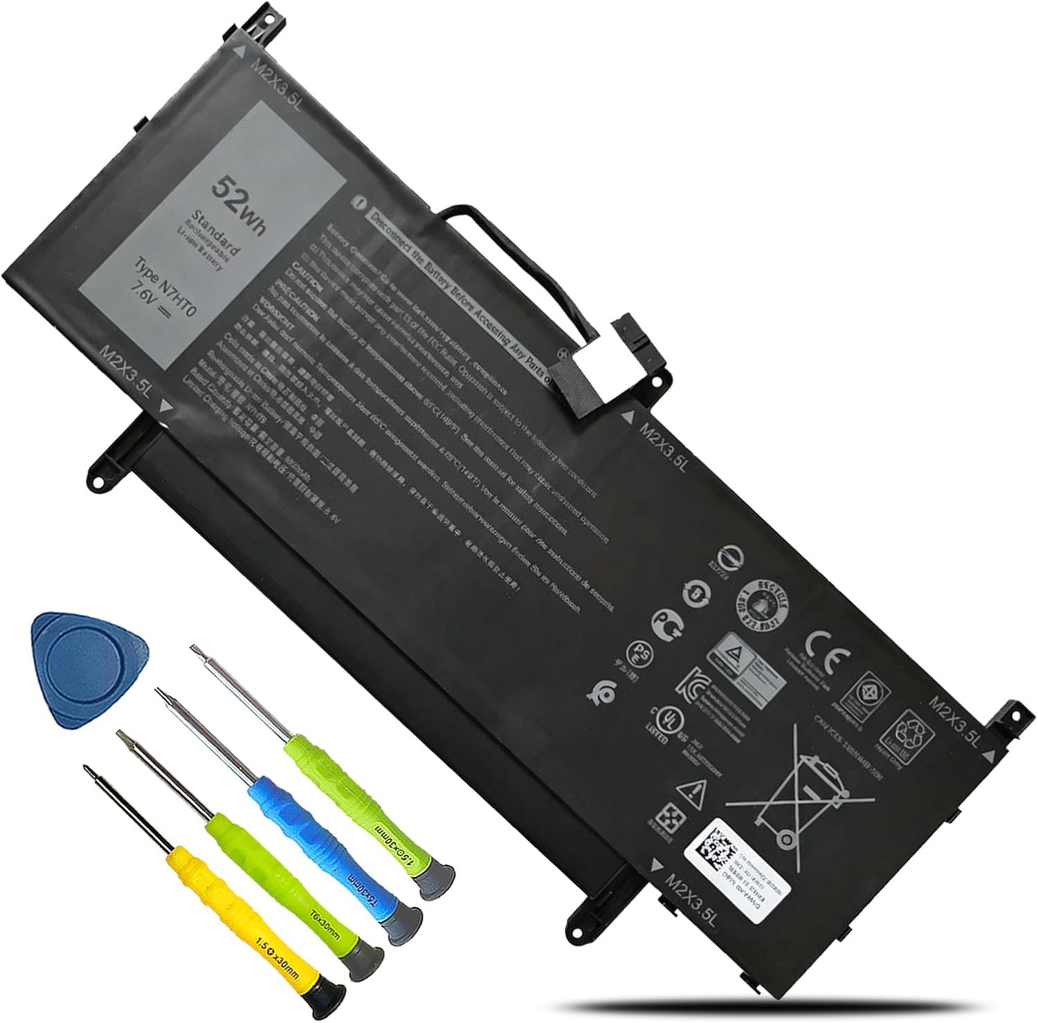 BATERÍA PARA LAPTOP BOWEIRUI N7HT0 PARA DELL LATITUDE 9510 9520 2-IN-1 52WH - 1