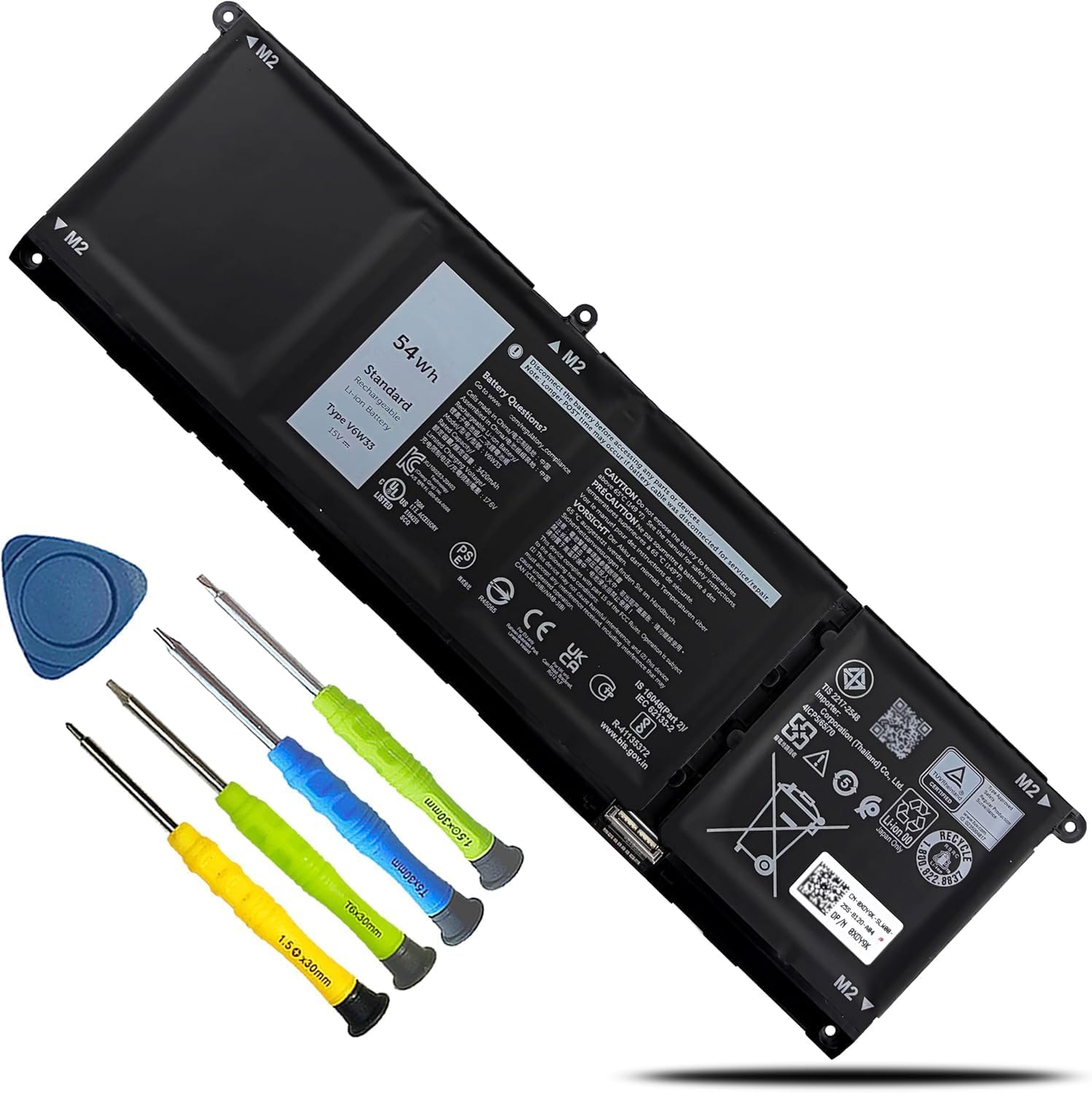 BATERÍA PARA LAPTOP BOWEIRUI V6W33 54WH COMPATIBLE CON DELL INSPIRON Y LATITUDE - 1