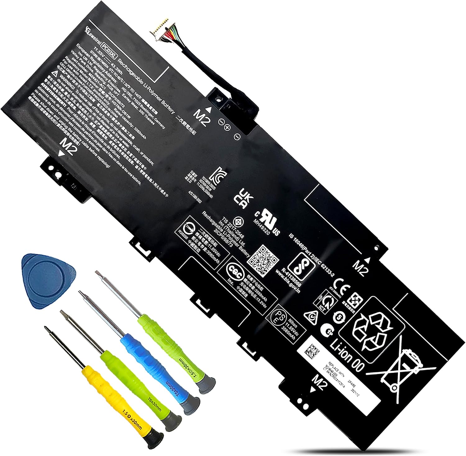 BATERÍA PARA LAPTOP BOWEIRUI PC03XL 43.3WH 11.55V LI-ION COMPATIBLE HP PAVILION X360 14 - 1