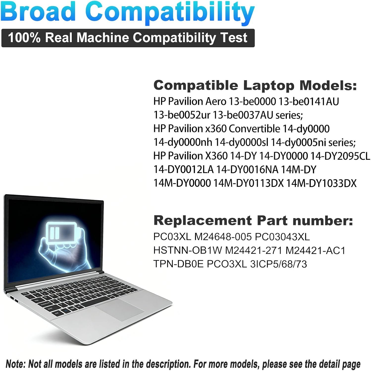 BATERÍA PARA LAPTOP BOWEIRUI PC03XL 43.3WH 11.55V LI-ION COMPATIBLE HP PAVILION X360 14 - 5
