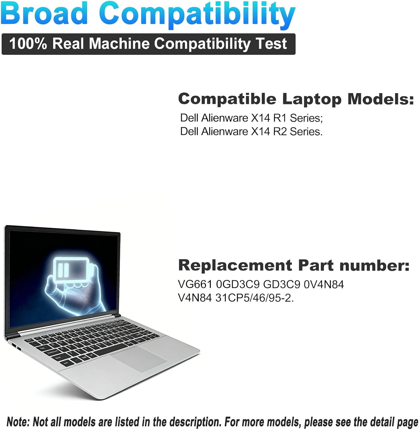 BATERÍA PARA LAPTOP BOWEIRUI VG661 PARA DELL ALIENWARE X14 R1 R2 - 5