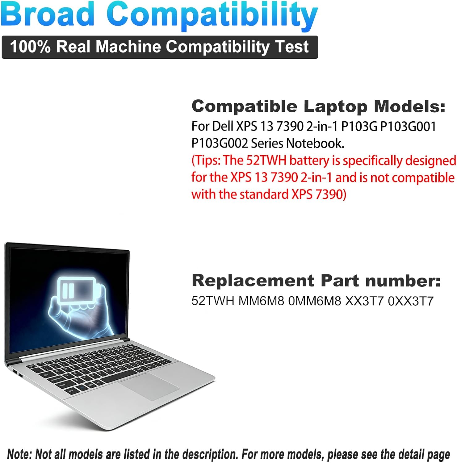 BATERÍA PARA LAPTOP BOWEIRUI 52TWH PARA DELL XPS 13 7390 2-EN-1 - 5